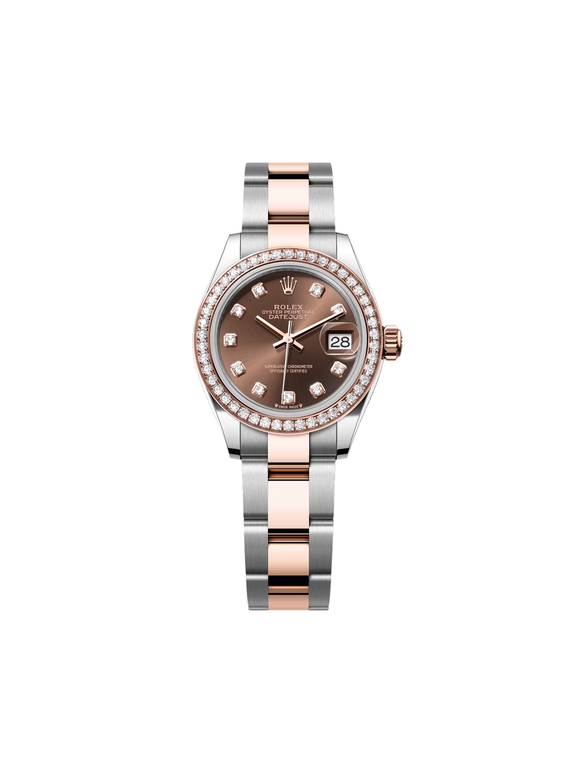 【Super Clone】RLX Lady-Datejust 28mm 279381RBR Chocolate Diamond Dial Oyster Bracelet