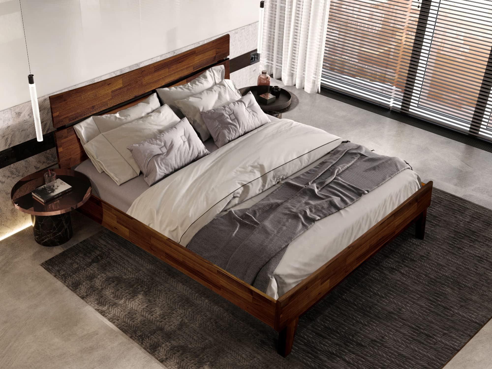 Acacia Aurora 14 Inch Wood Platform Bed