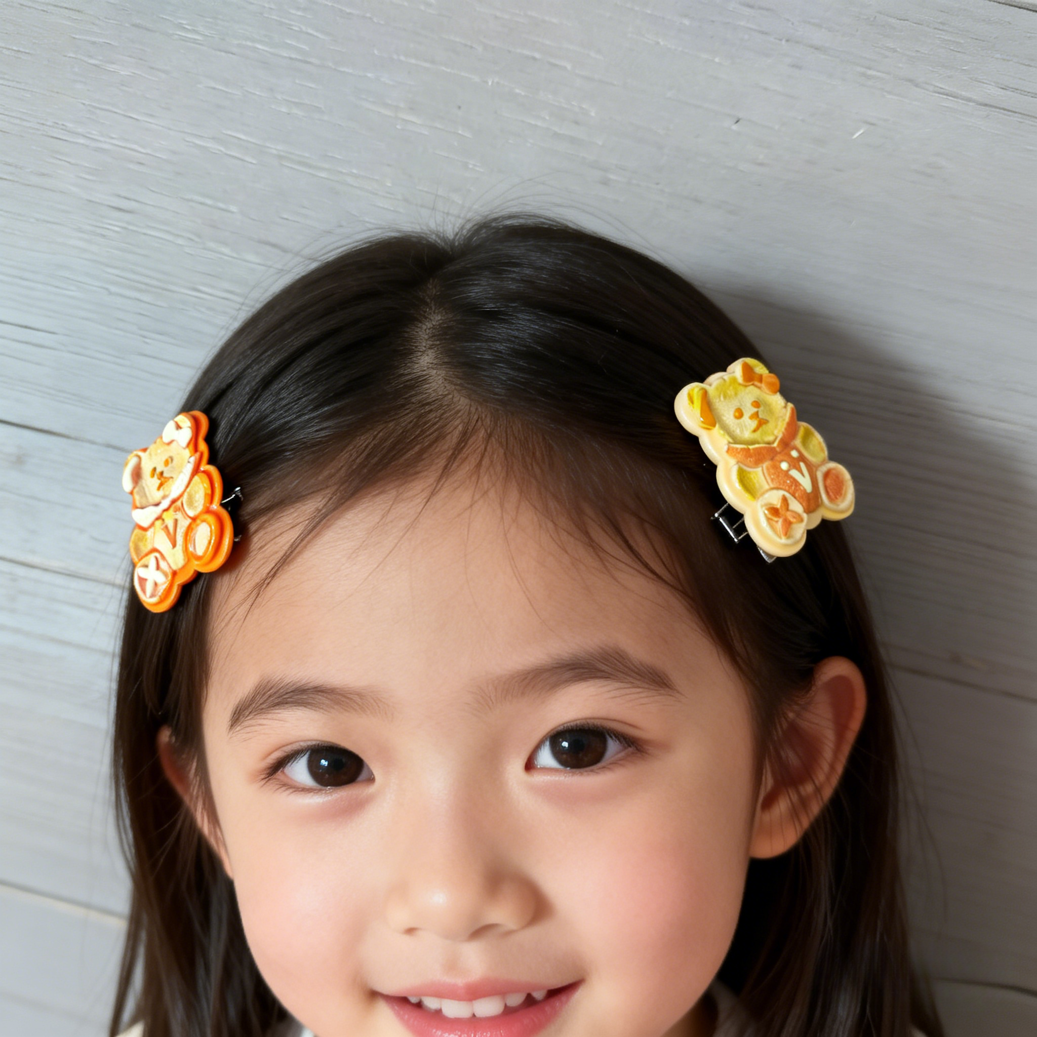 Orange Bear Hair Clip