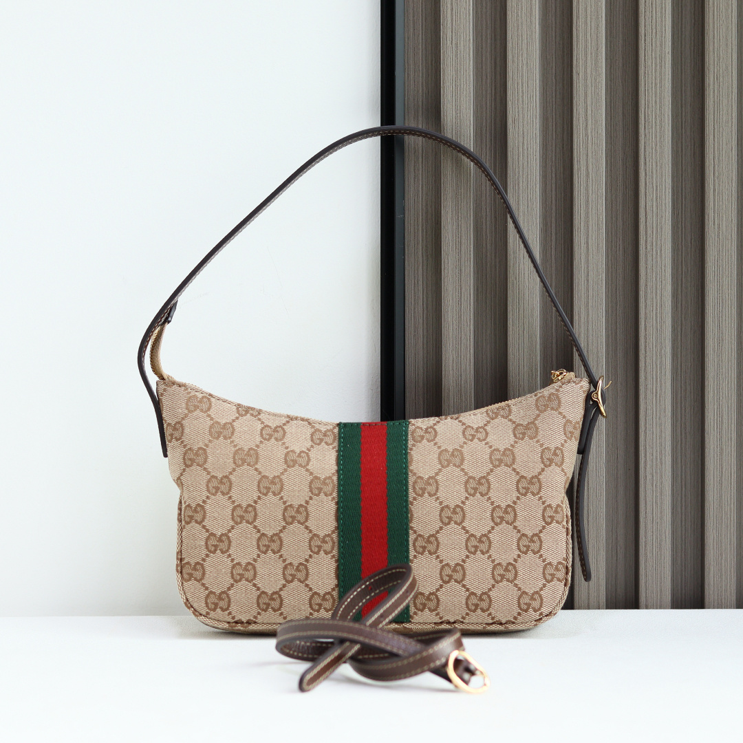 Gucci Lunetta GG Web Stripe Shoulder Bag
