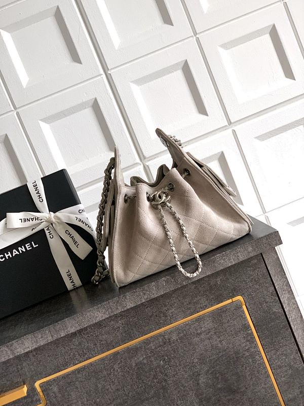 Chanel Mini Hobo Taupe Suede Bag