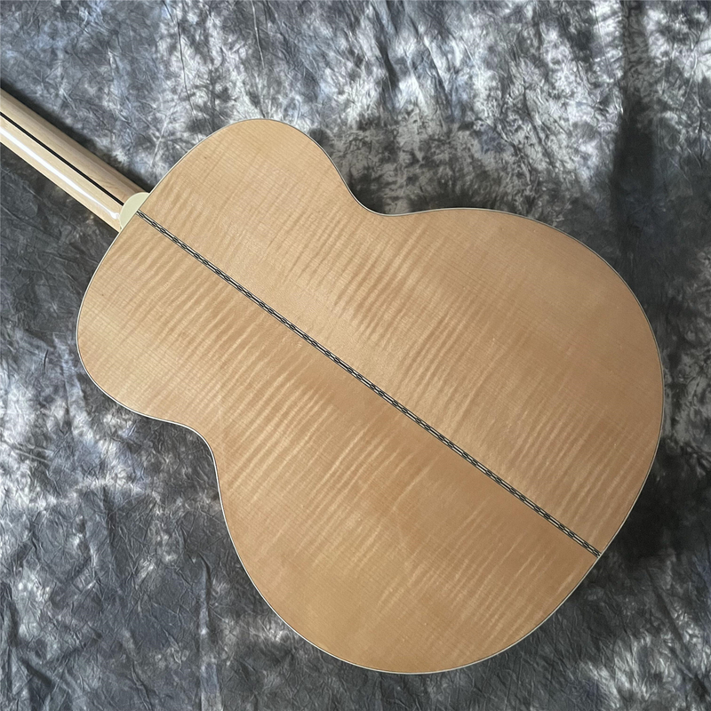 Solid Spruce Top 6-String Acoustic Guitar Flame Maple Back
