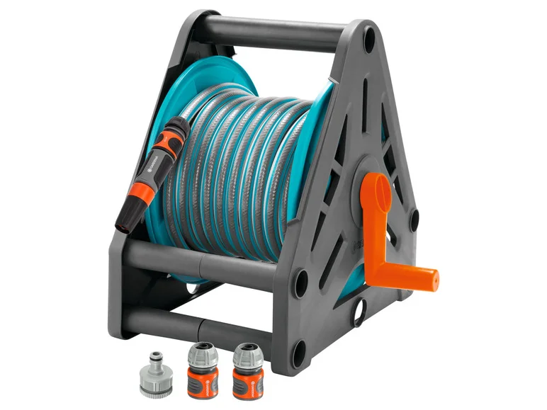 Enrouleur de tuyau avec kit de raccordement, 15m