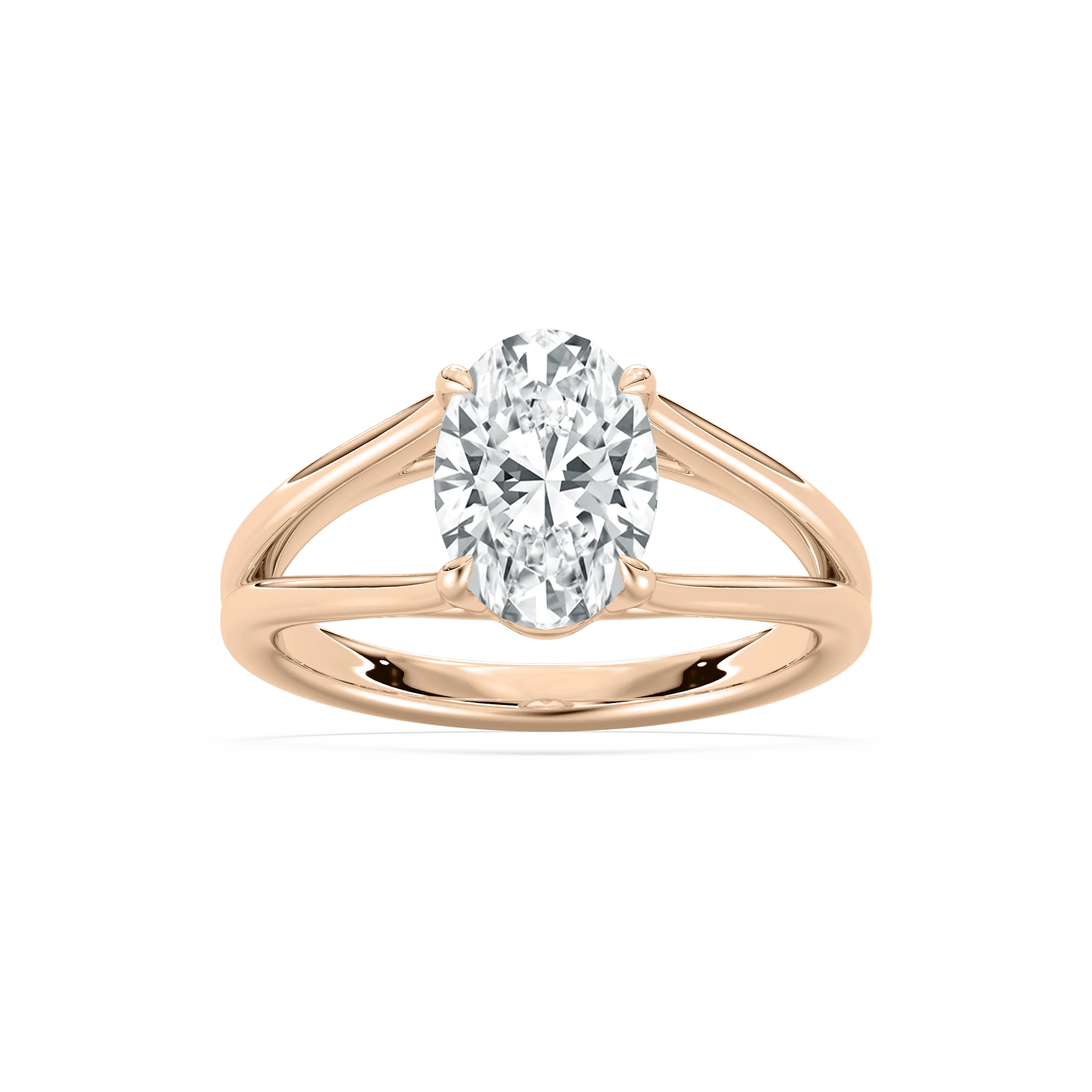 Esme 2 ctw Oval Lab Grown Diamond Open Shank Solitaire Engagement Ring