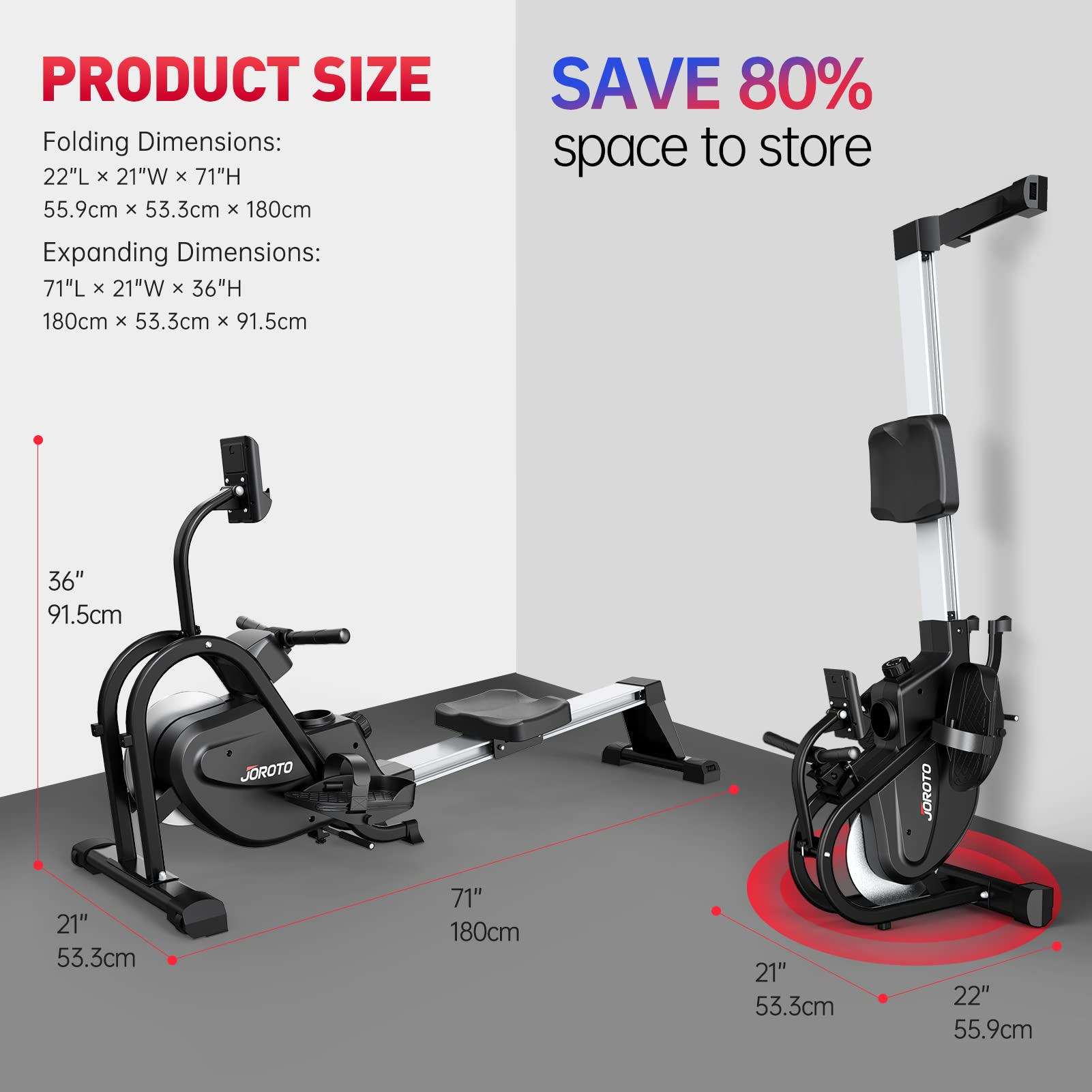 Magnetic Rower Rowing Machine with LCD Display 300LB Weight