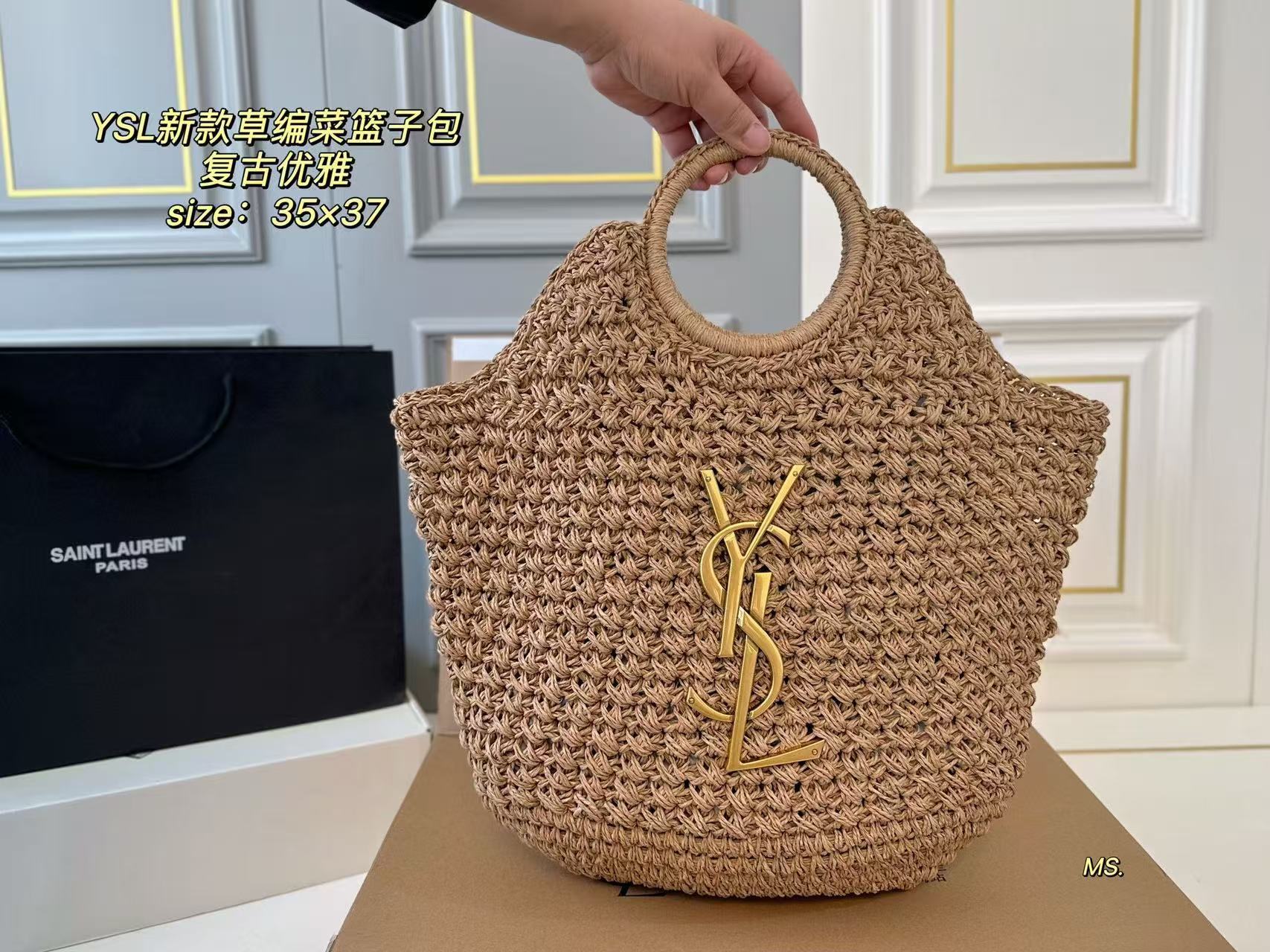 YSL new straw bag