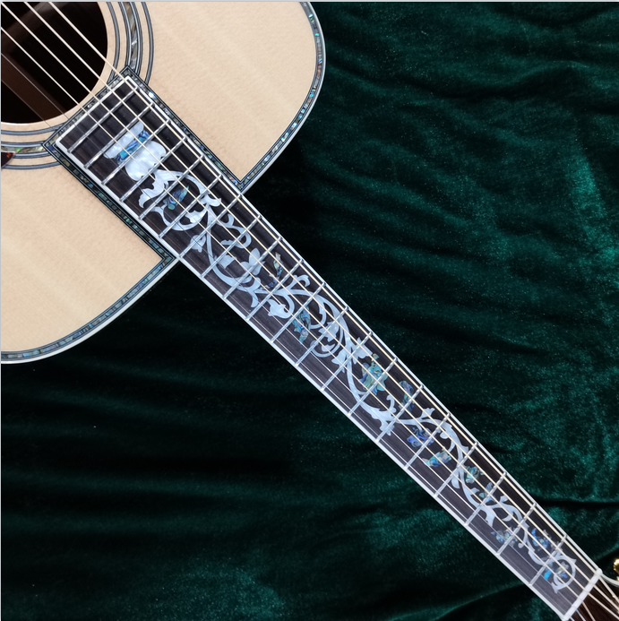 New Hollow Body D45 Acoustic Electric Guitar with EQAbalone Inlay Solid Spruce