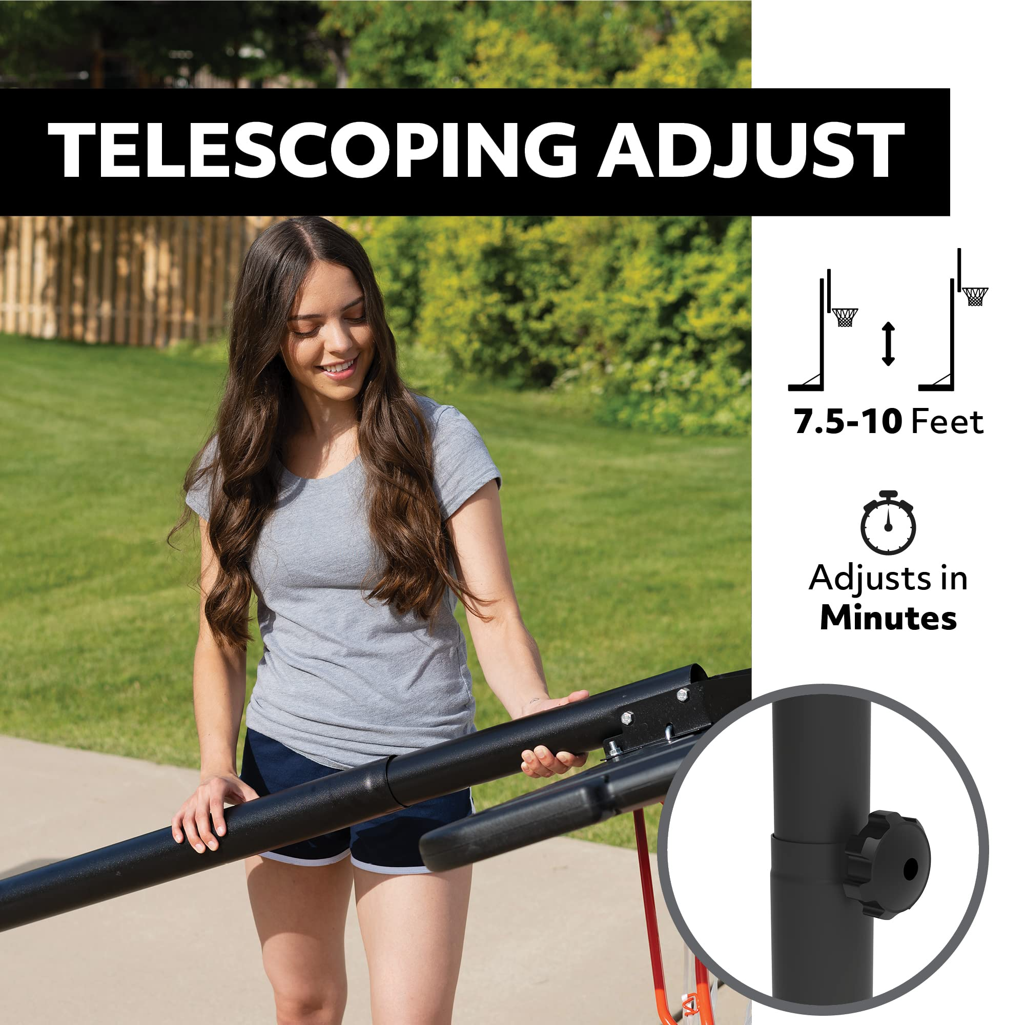 Lifetime Pro Court Height Adjustable Portable Basketball System