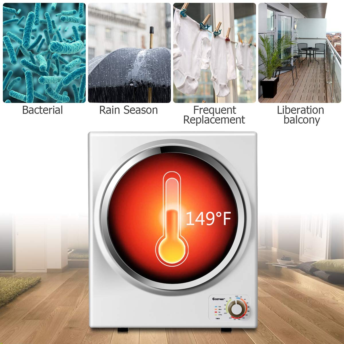 COSTWAY Compact Laundry Dryer
