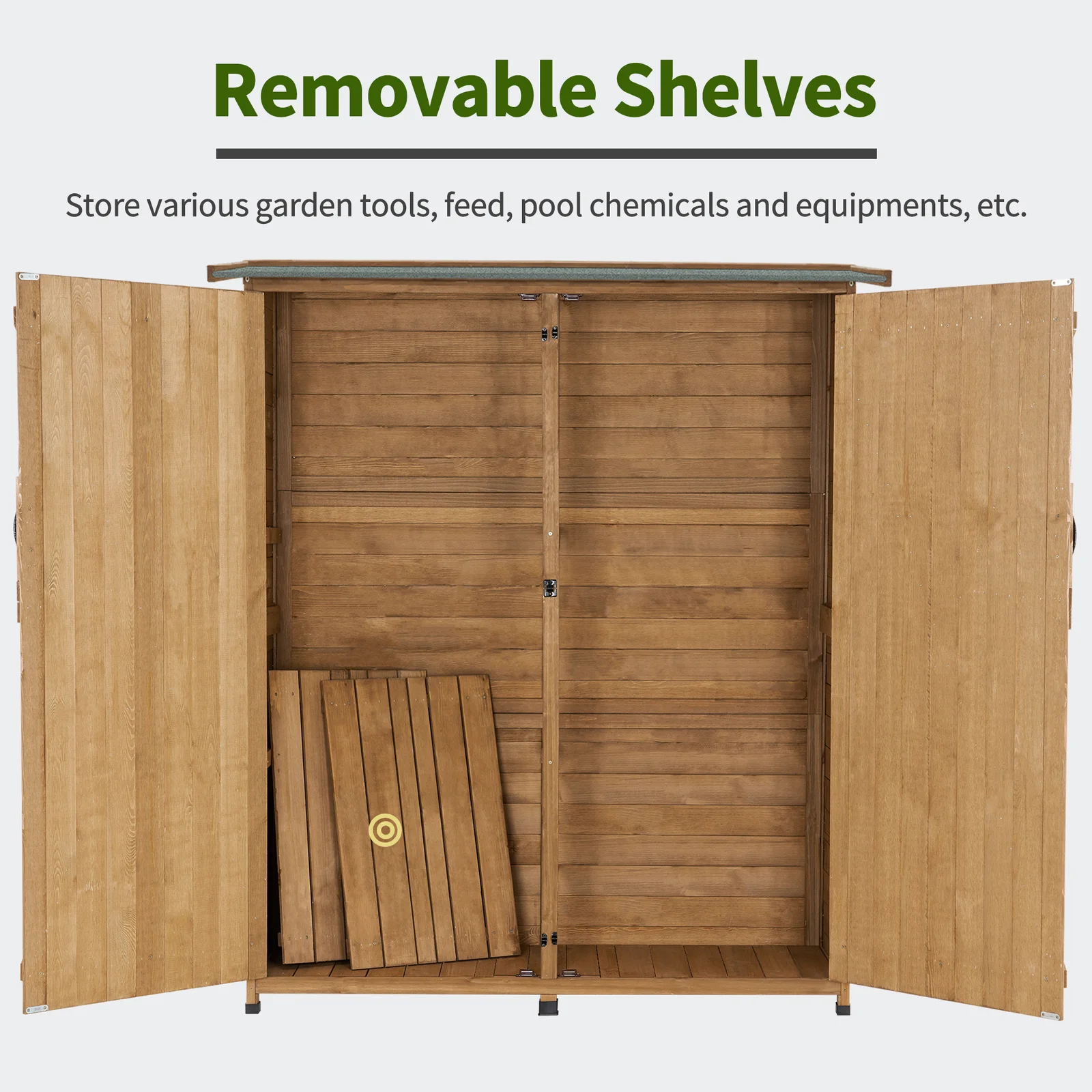 4.5x1.5 ft Solid Wood Lean-To Tool Shed