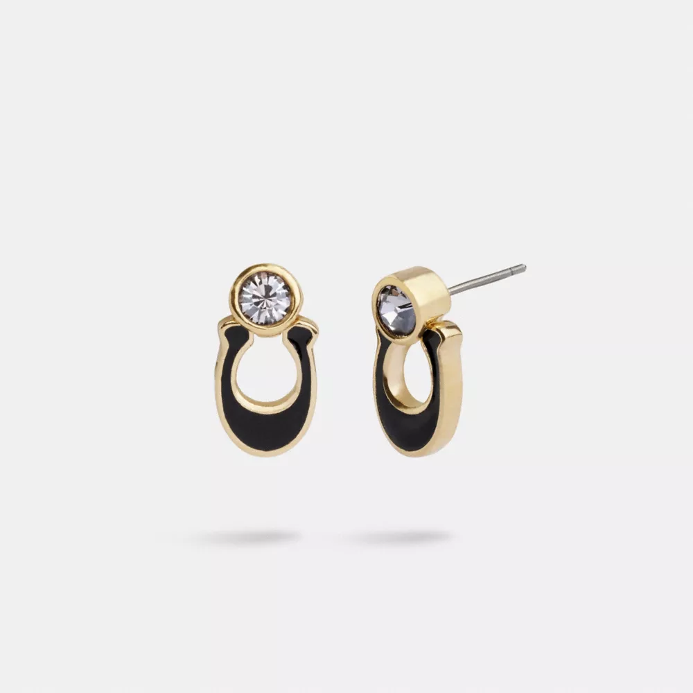 COAthtCH Signature Link Enamel Pavé Drop Earrings