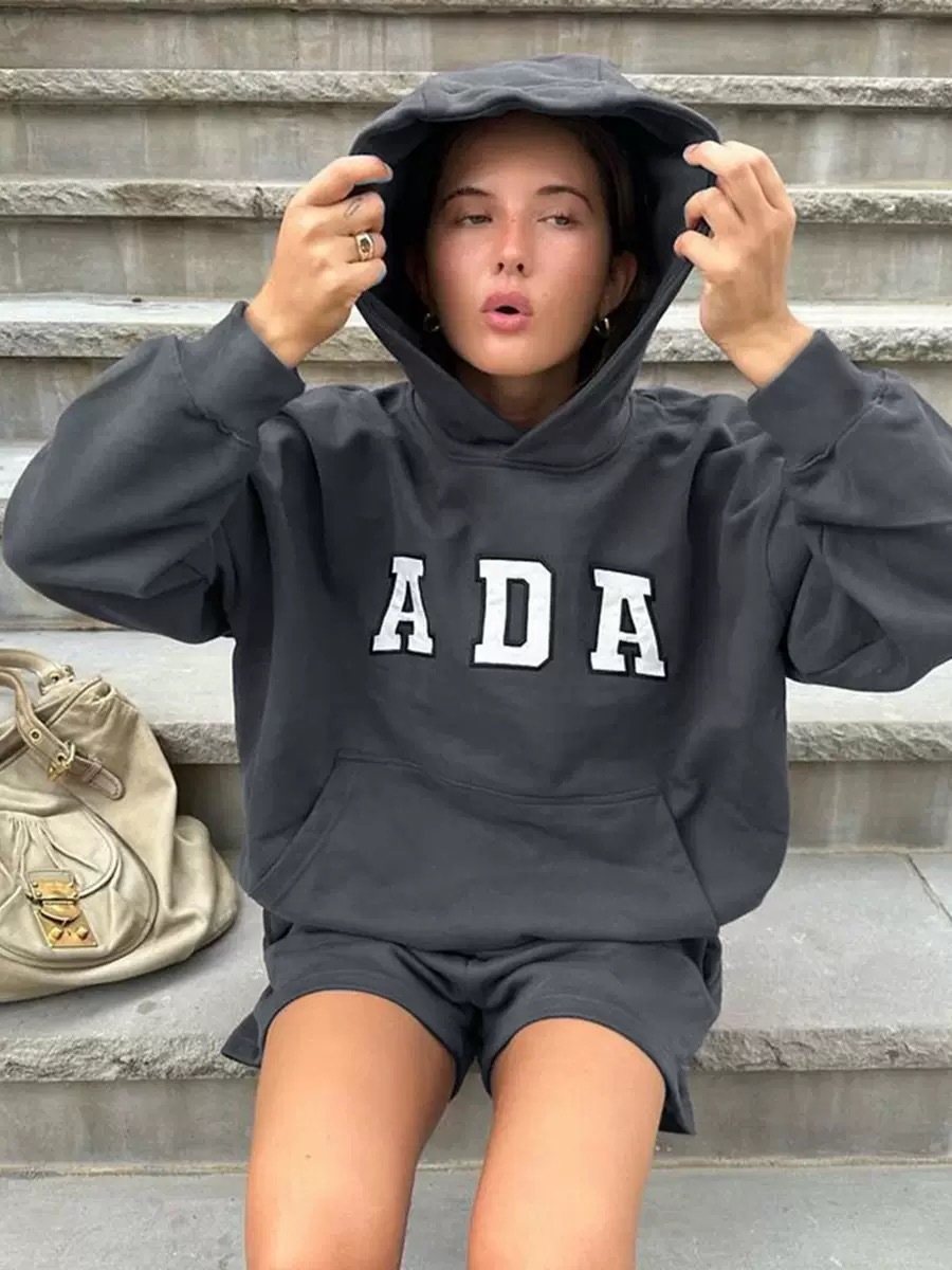 Adanola  Letter Print Hoodie
