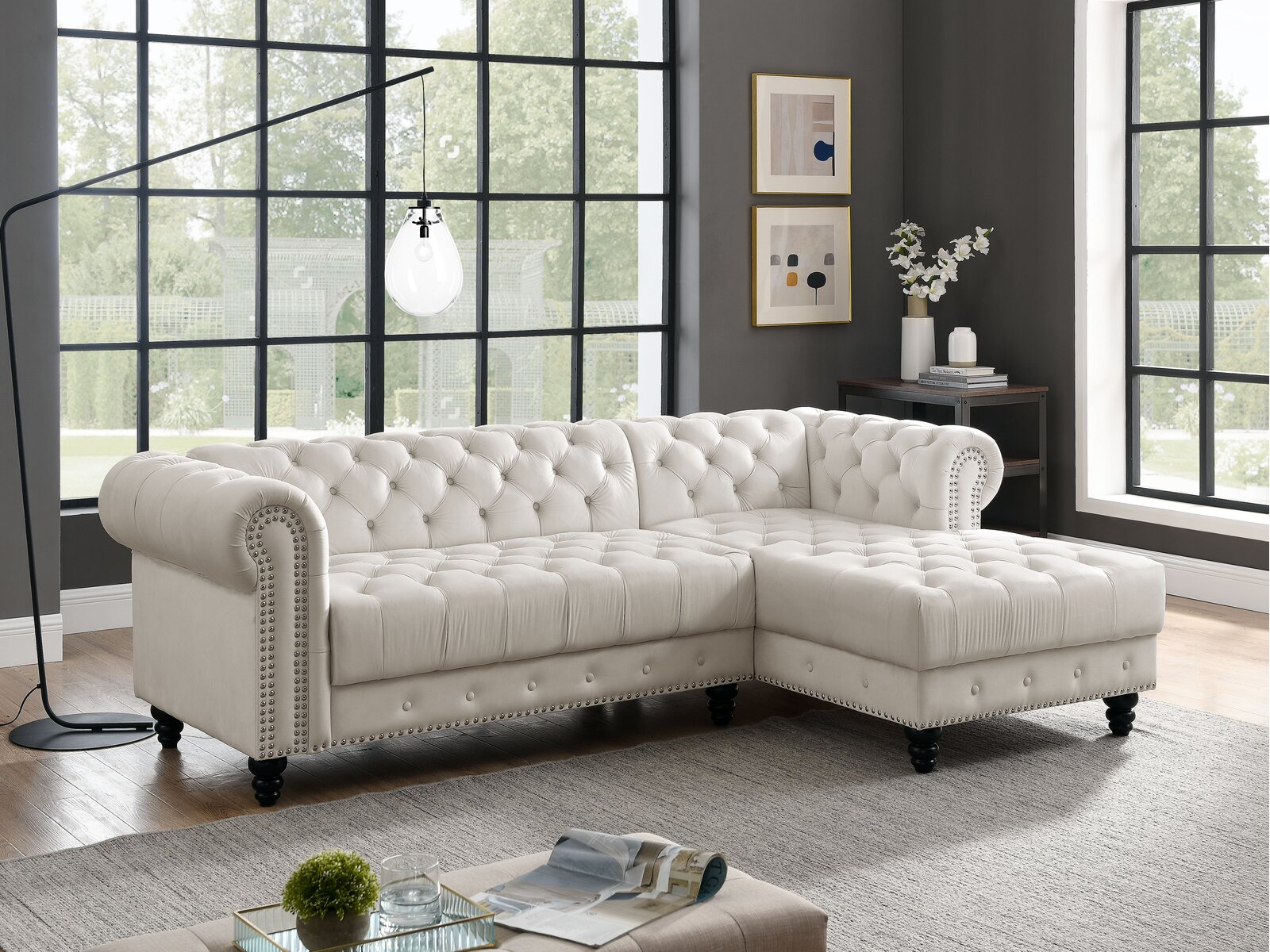 Lora 2 - Piece Upholstered Chaise Sectional