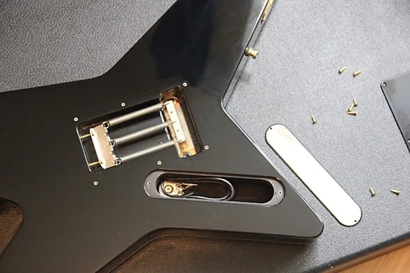 New Black Body Electric Guitar with Ebony Fingerboard and Gold Hardware