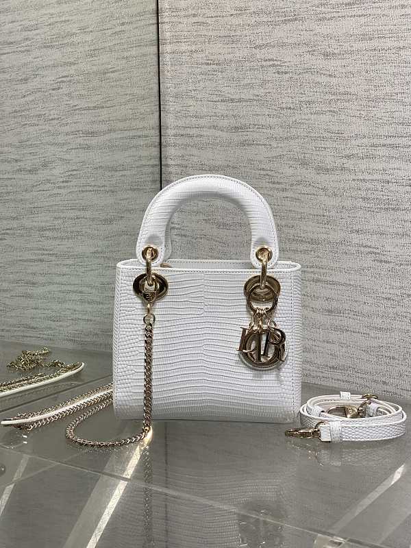 Dior Lady Mini White Gold Bag