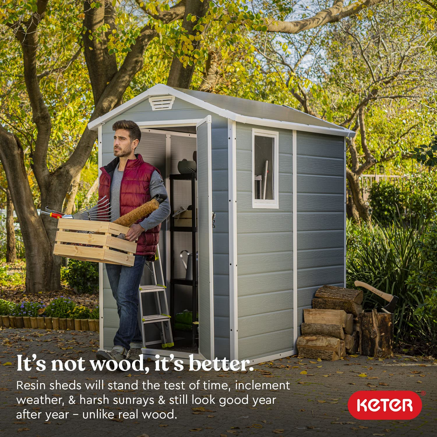 4x6 Resin Storage Shed Kit-Perfect to Store Patio Furniture
