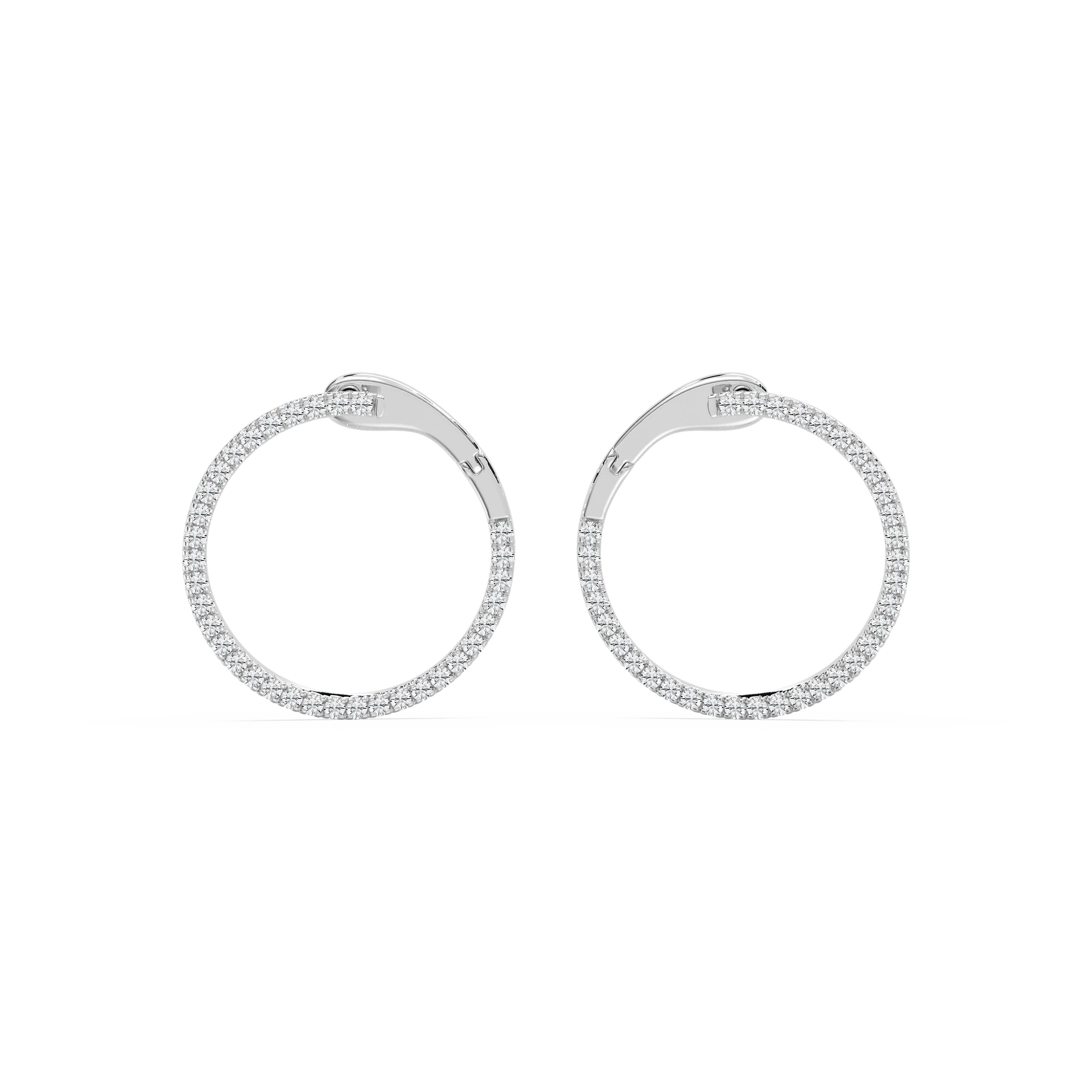 2/5 ctw Round Lab Grown Diamond Hinged Back Hoop Earrings