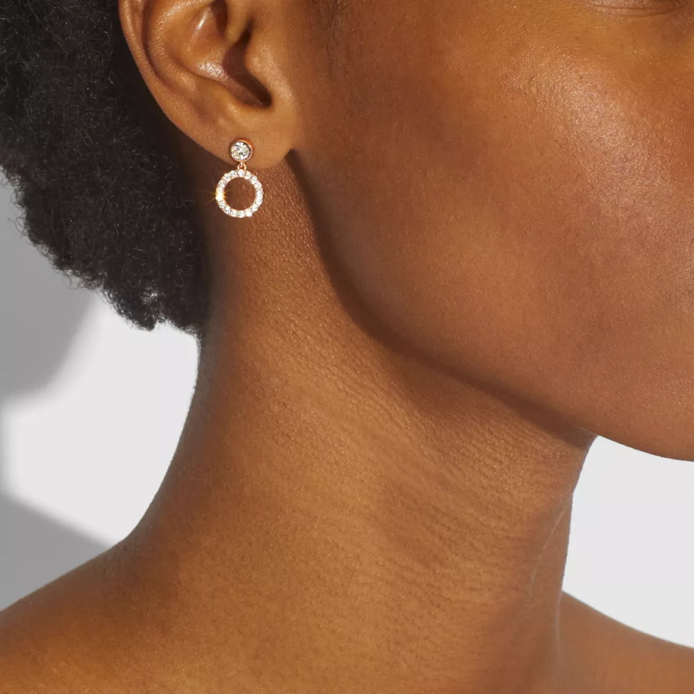 COAthtCH Halo Pave Drop Stud Earrings