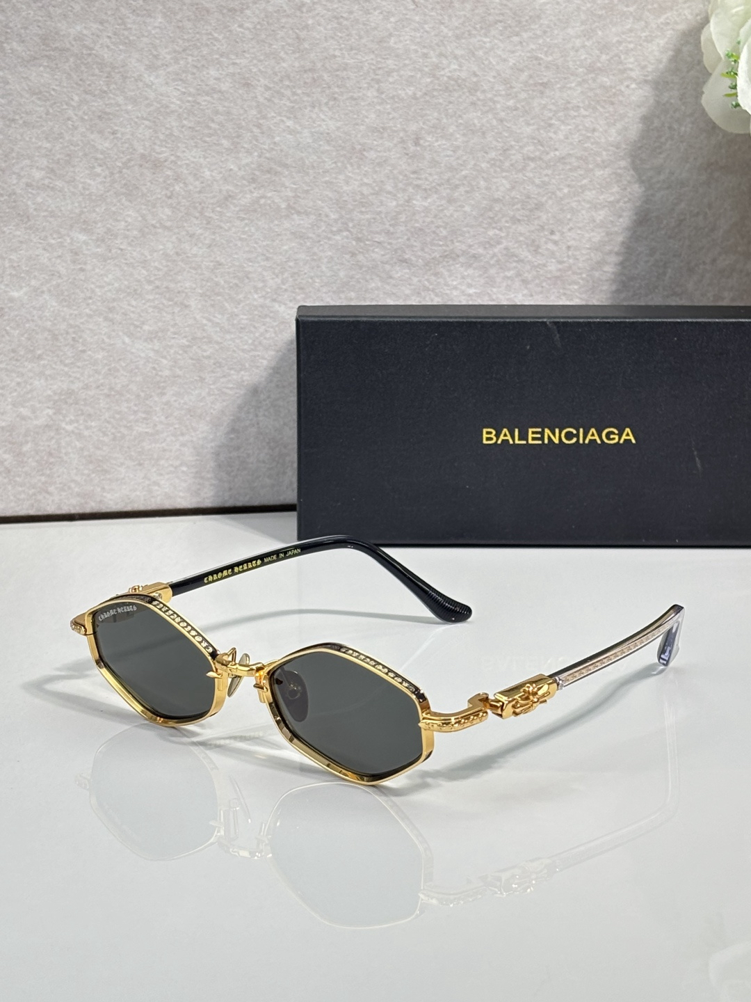 Balenciaga BB0245S Hexagonal Geometric Sunglasses