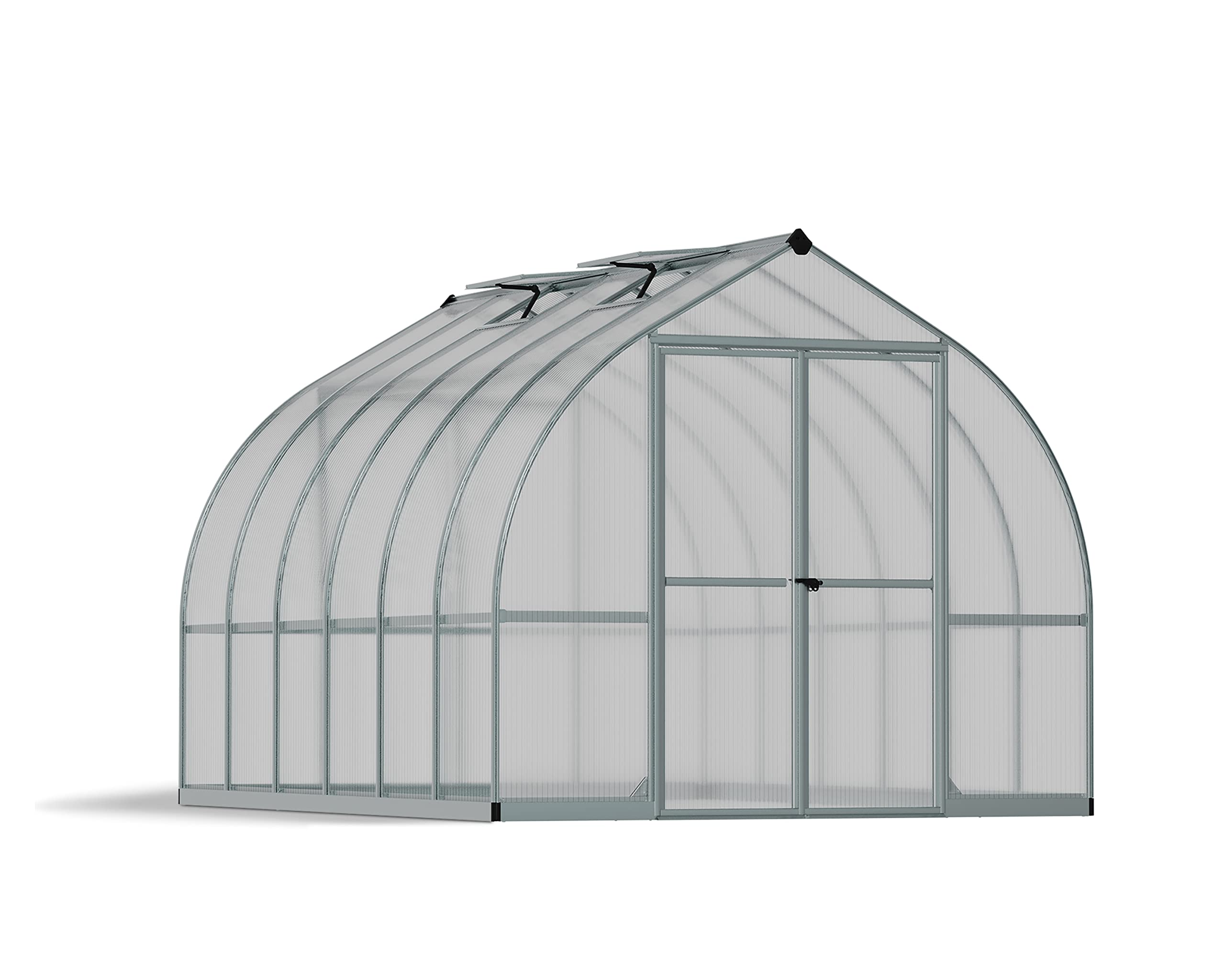 Bella Hobby Greenhouse, Silver with Twin Wall Glazing