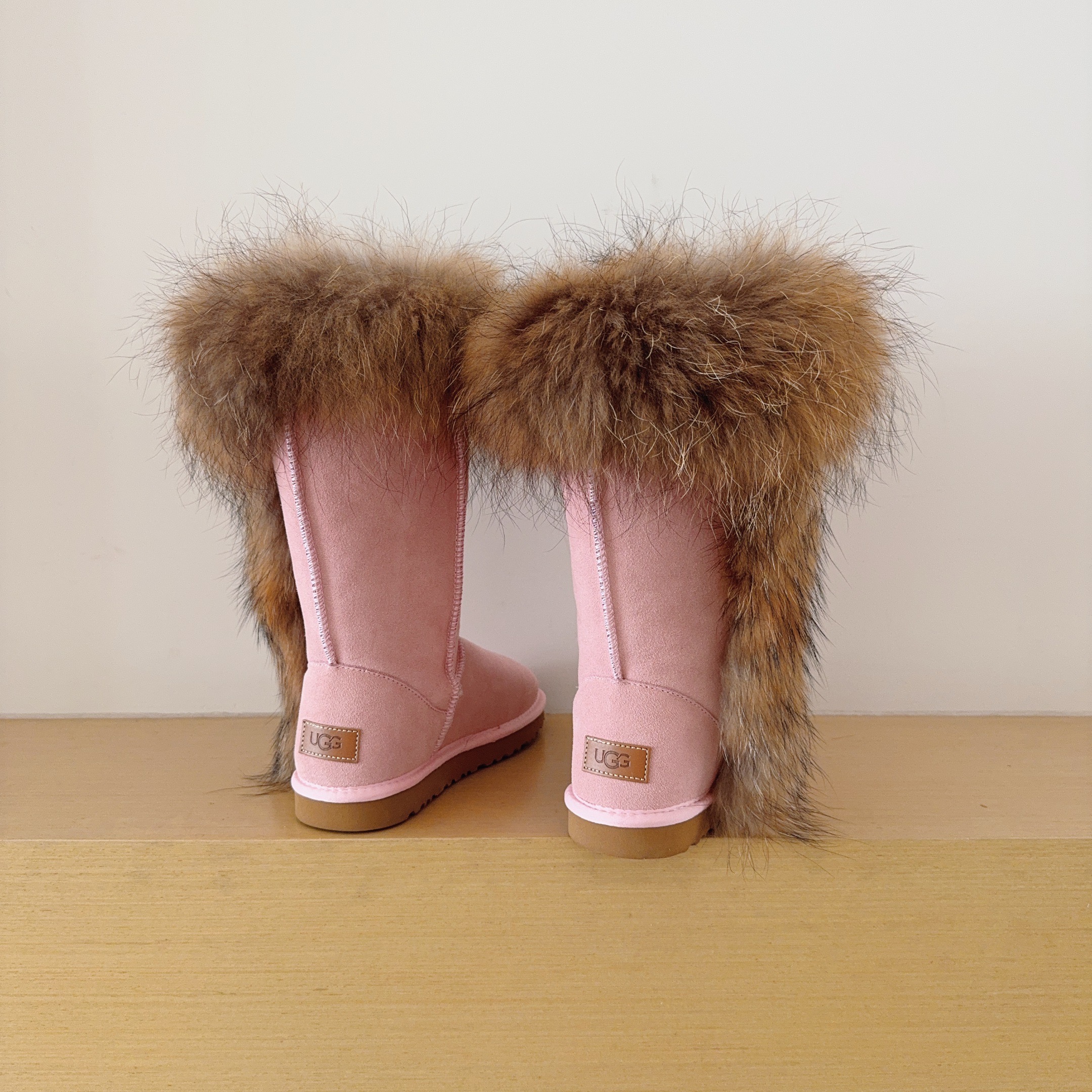 5815 Genuine Fur Trim Tall Boots
