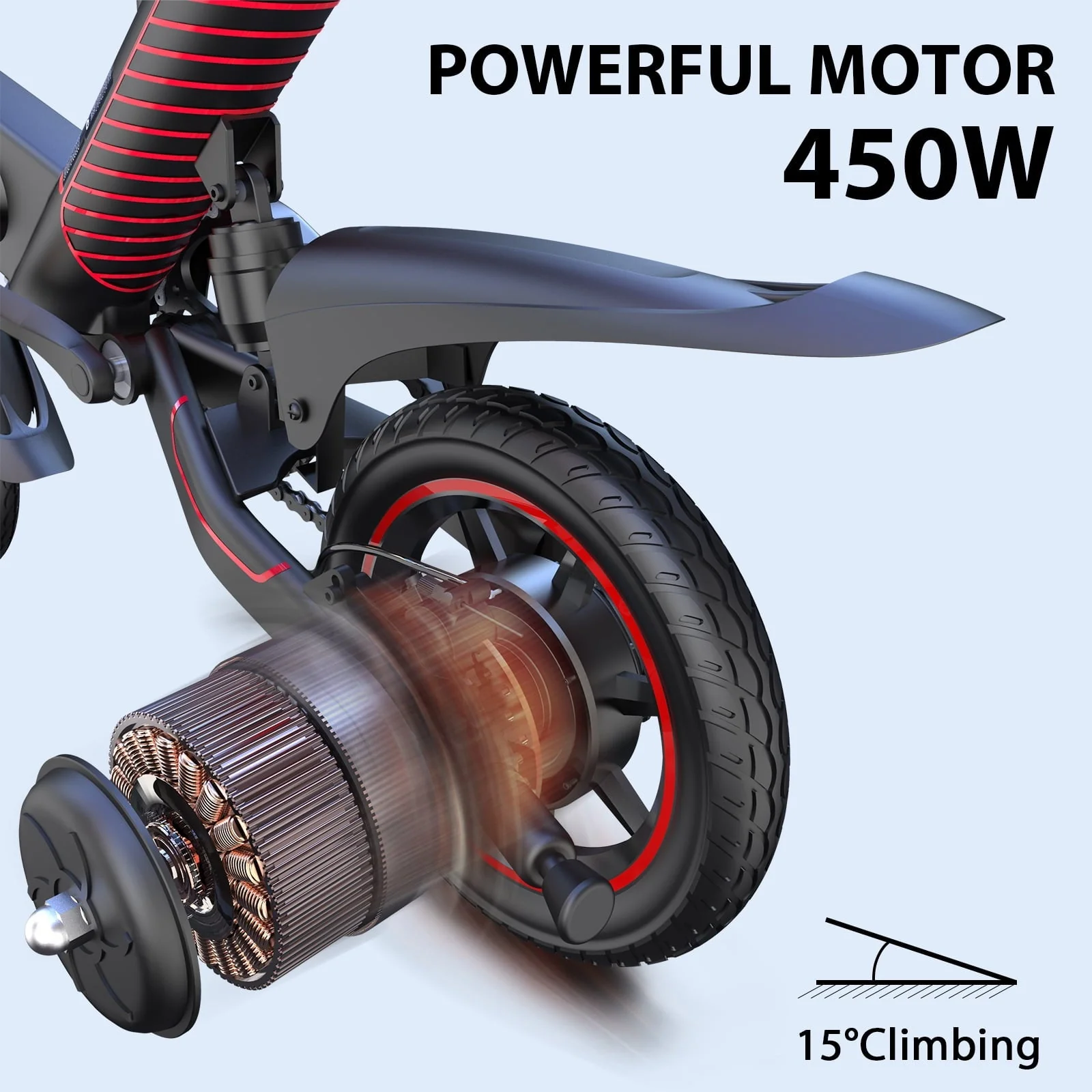 Gyroor 14in Folding Electric Bike, 450W, 36V 10.5Ah