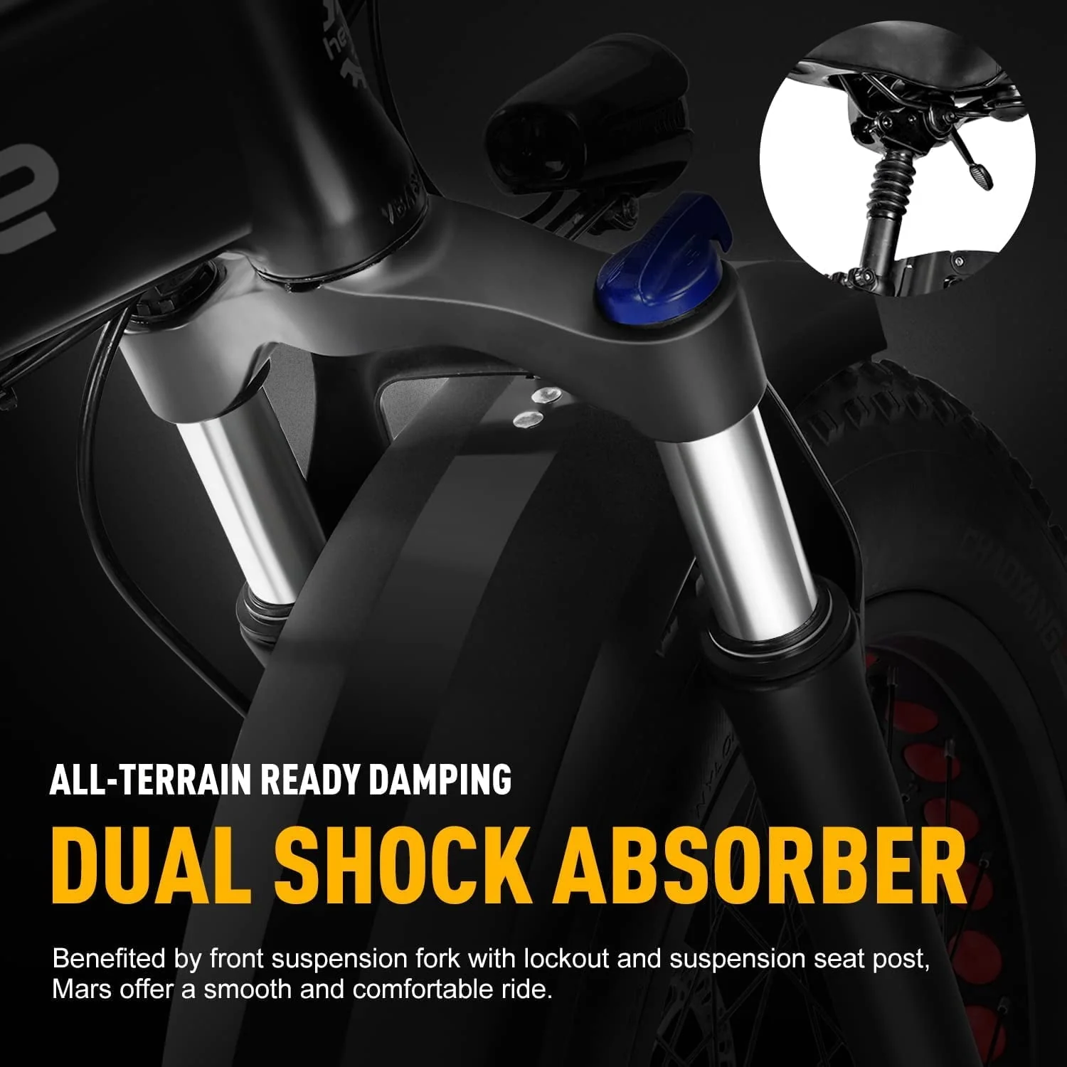 Heybike Mars 20in Folding Fat Tire Electric Bike, 500W, 48V 12.5Ah