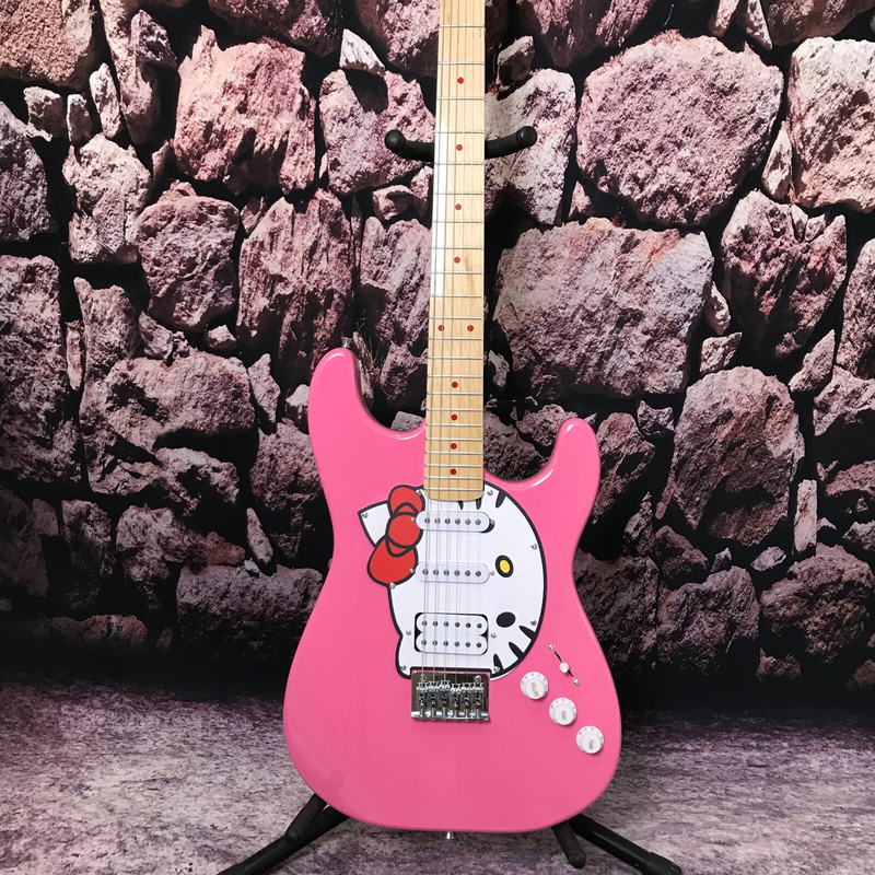 electric guitar start SQ pink cat hello red bow in stock