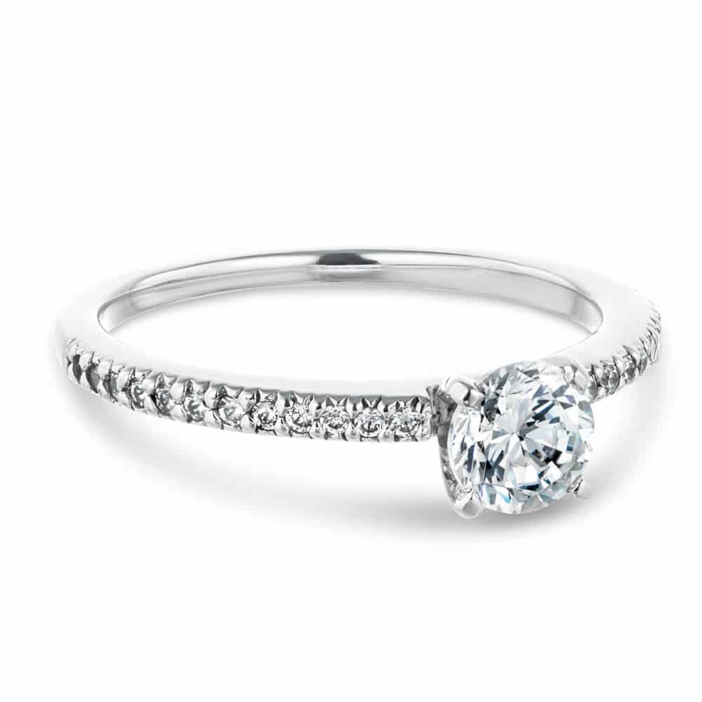 Hope Lab Grown Diamond Shared Prong Side Stone Engagement Ring