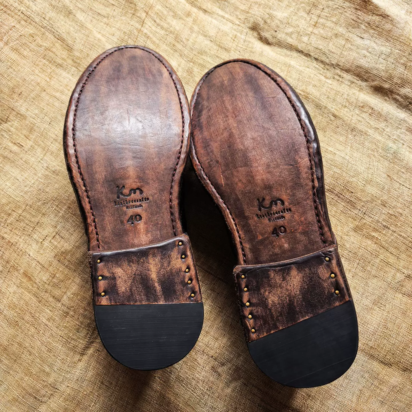 Goodyear hand-sewn lace-up leather shoes