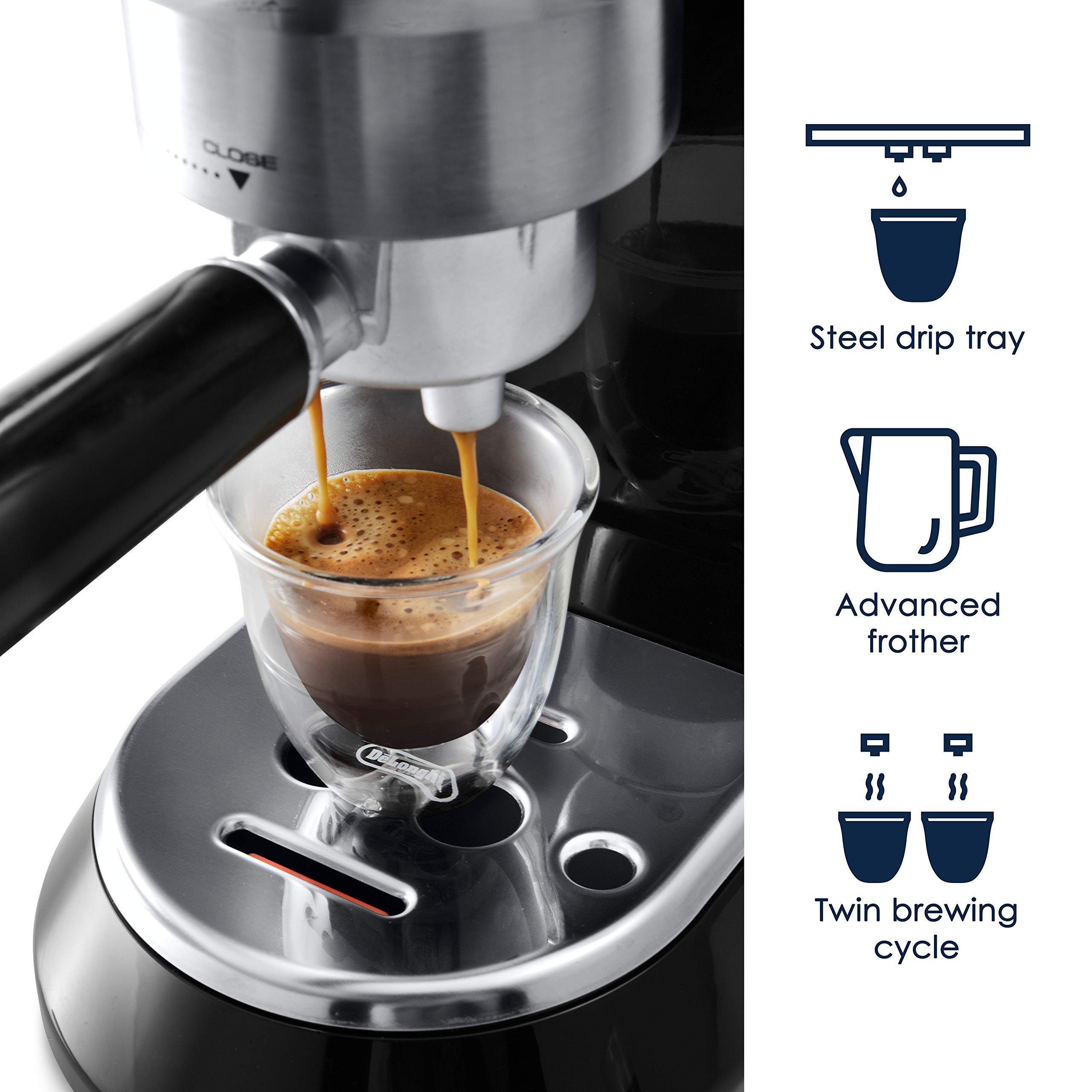 15 Bar Stainless Steel Slim Espresso & Cappuccino Machine