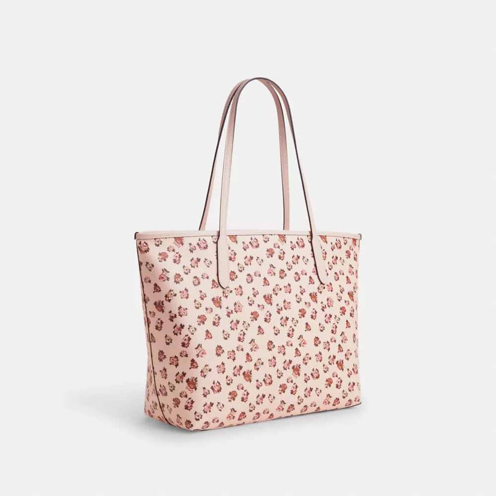 City Tote Bag With Rose Print