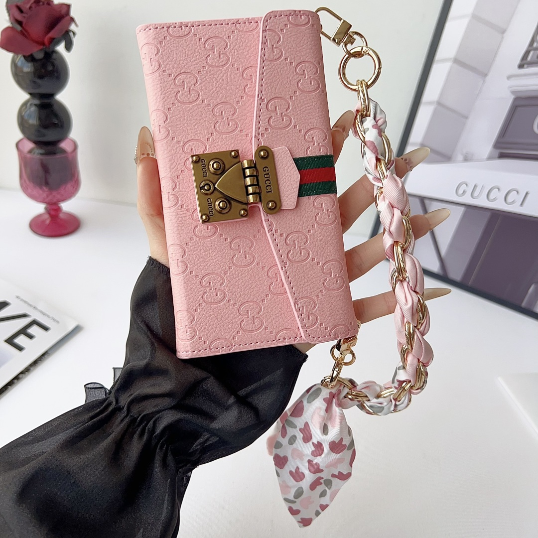 Gucci GG Monogram Embossed Envelope Crossbody Wallet Phone Bag