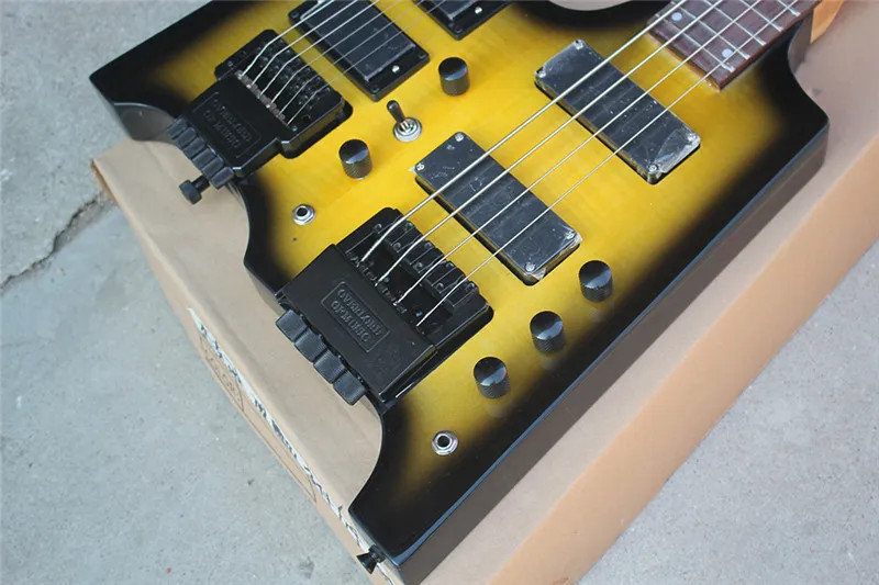 4-String Bass Guitar& 6 String Electric Guitar - Double Neck Headless Design