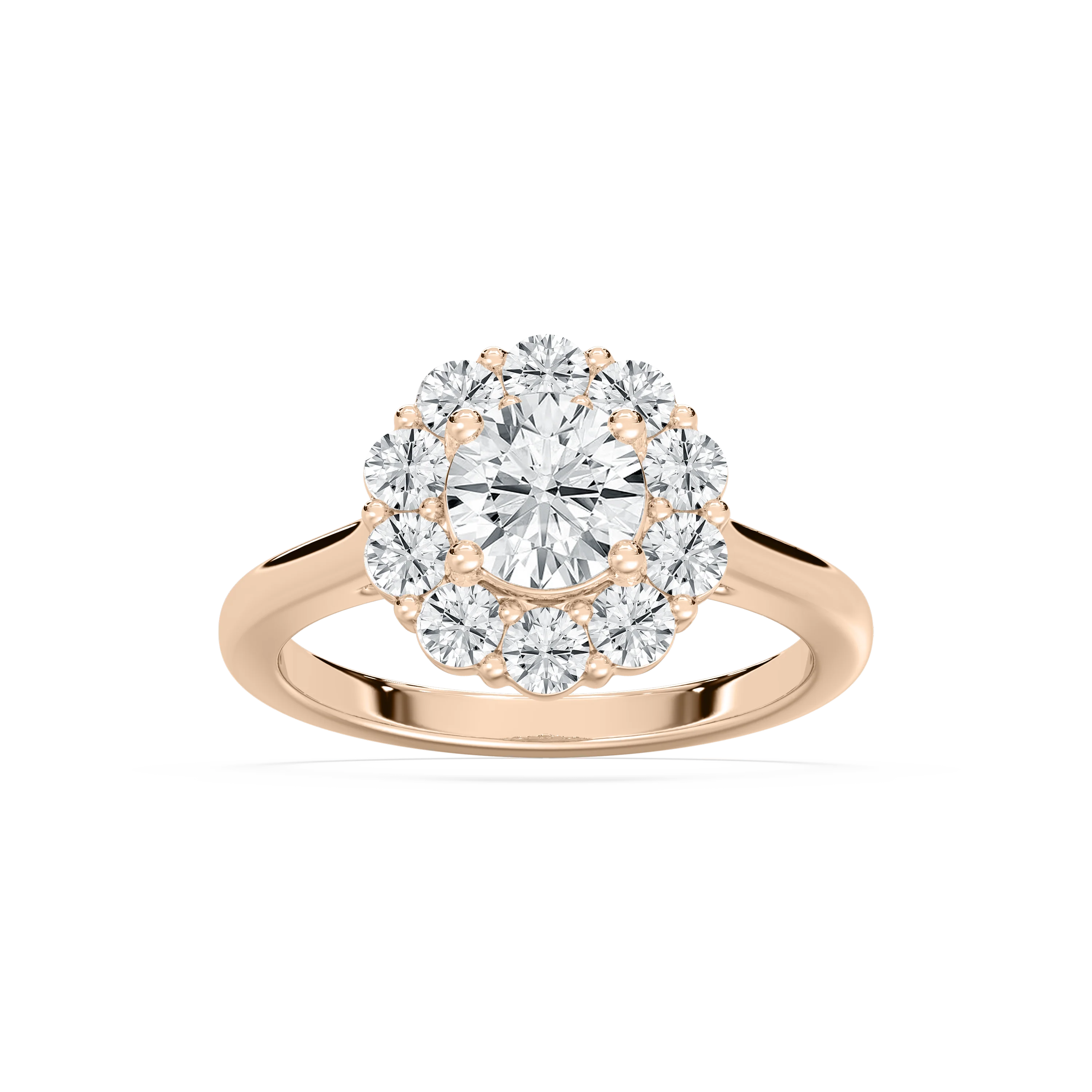 Arianna 1 ⁷⁄₈ ctw Round Lab Grown Diamond Flower Halo Engagement Ring