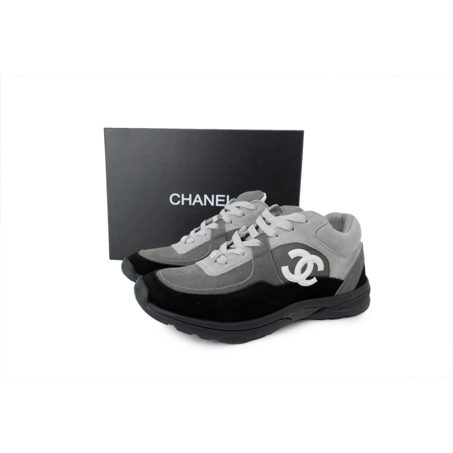 Chanel CC Logo Sneaker Black Grey