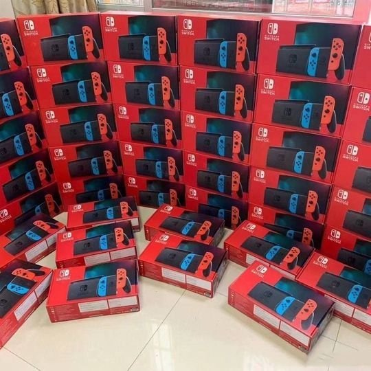 Nintendo Switch with Neon Blue and Neon Red Joy Con –