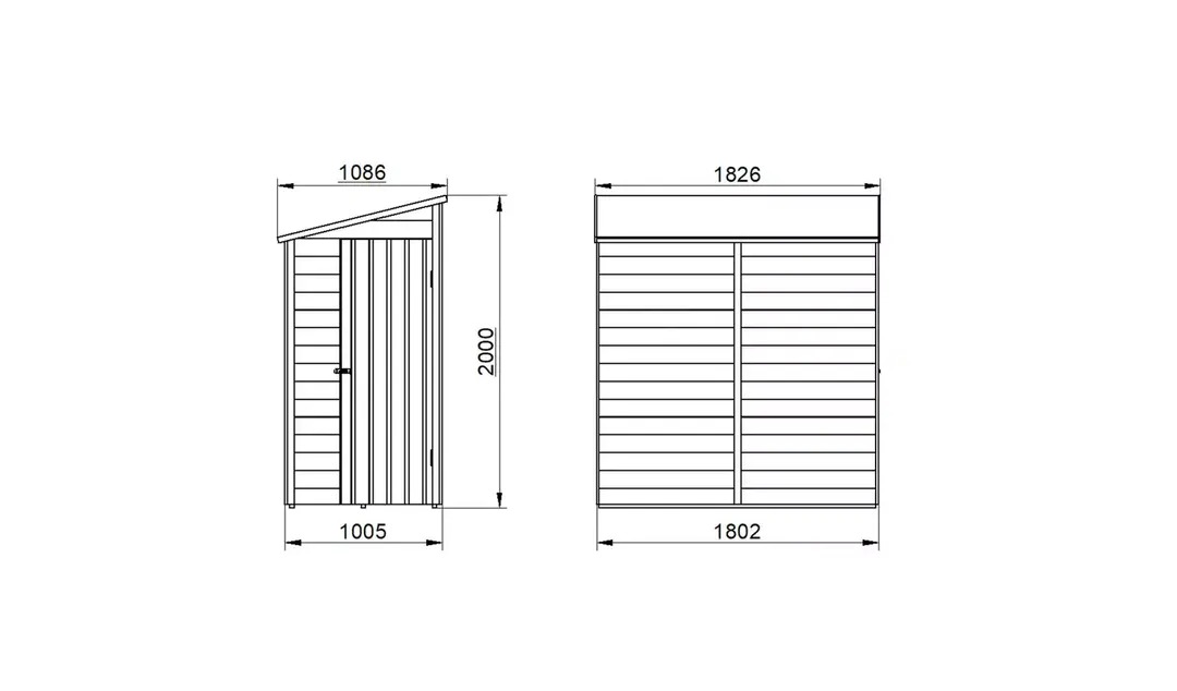 Forest Wooden 6 x 3ft Overlap Pent Shed