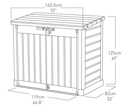 Plastic Storage Unit Box Garden Sheds Wheelie Bins for Tools