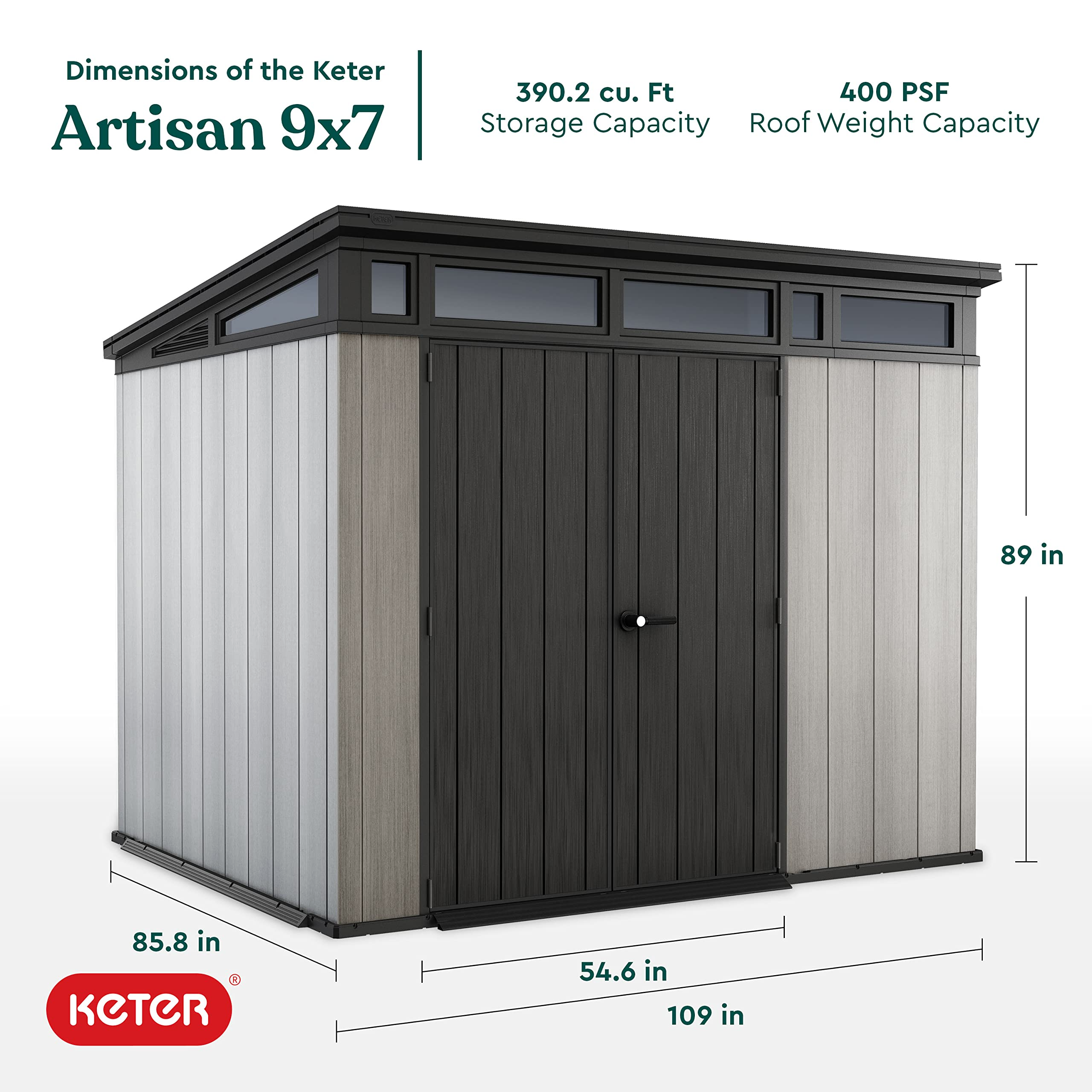 9x7 Foot Large Shed with Floor with Modern Design