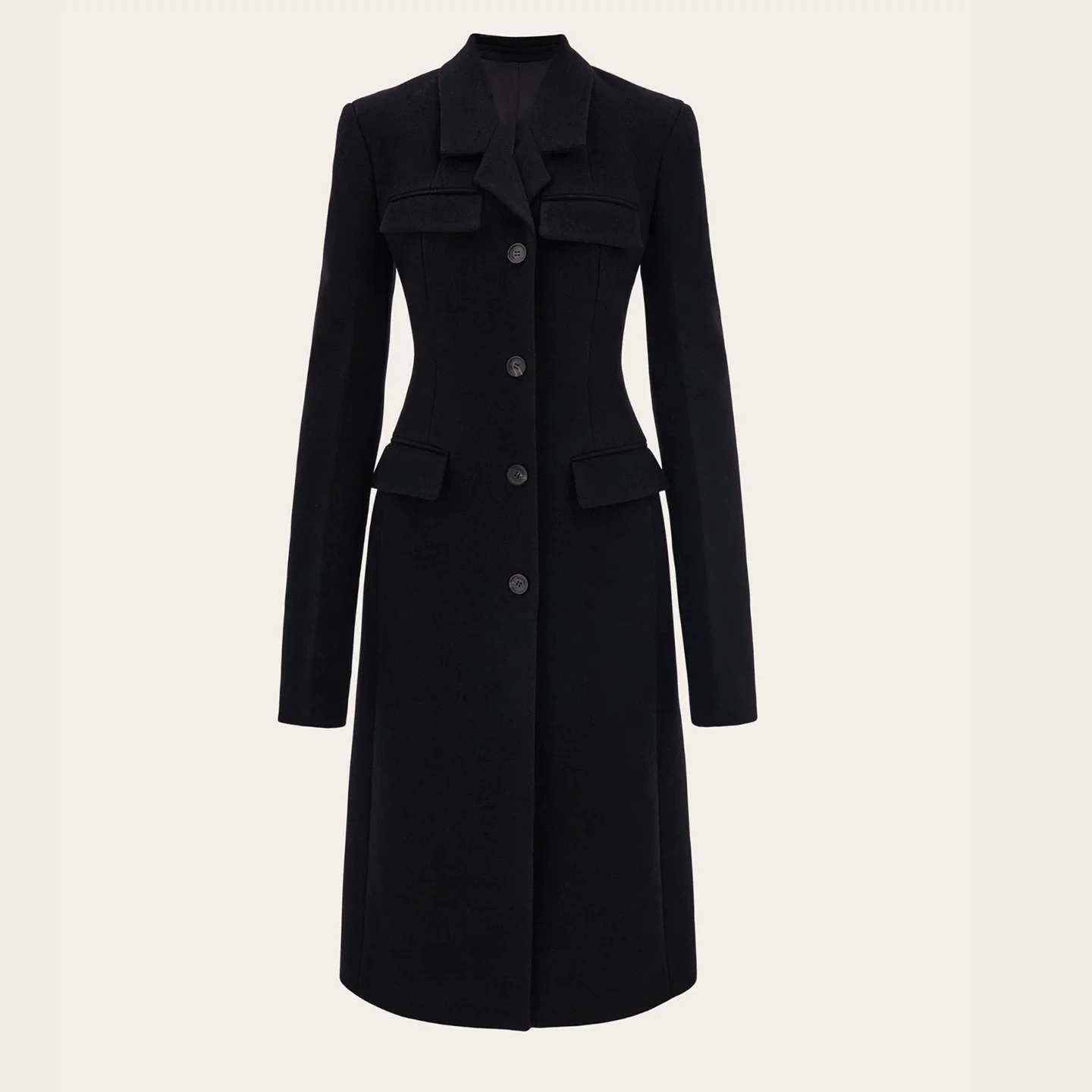 Pure color sheep woolen coat