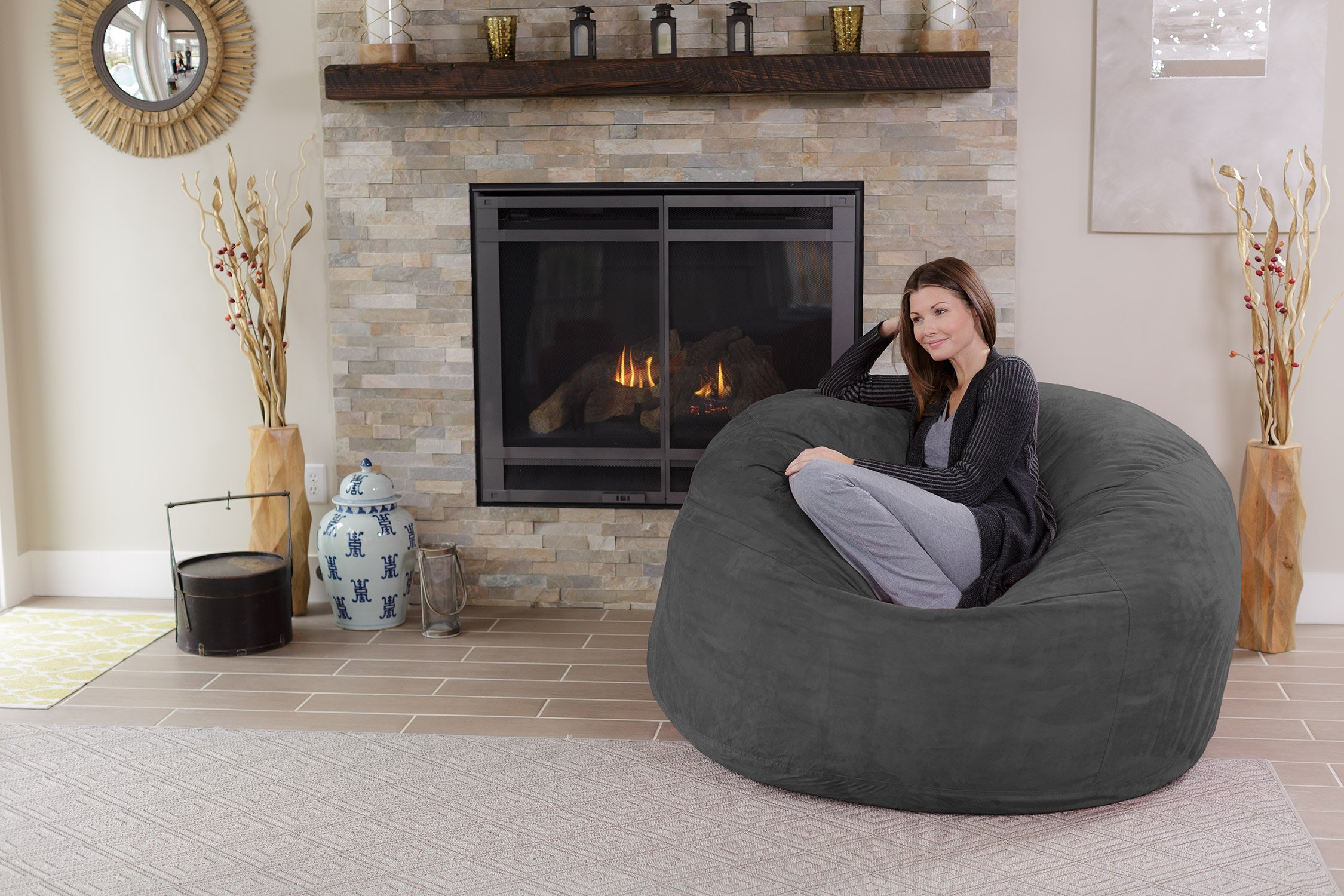 Giant 5' Memory Foam Furniture Bean Bag - Big Sofa with Soft