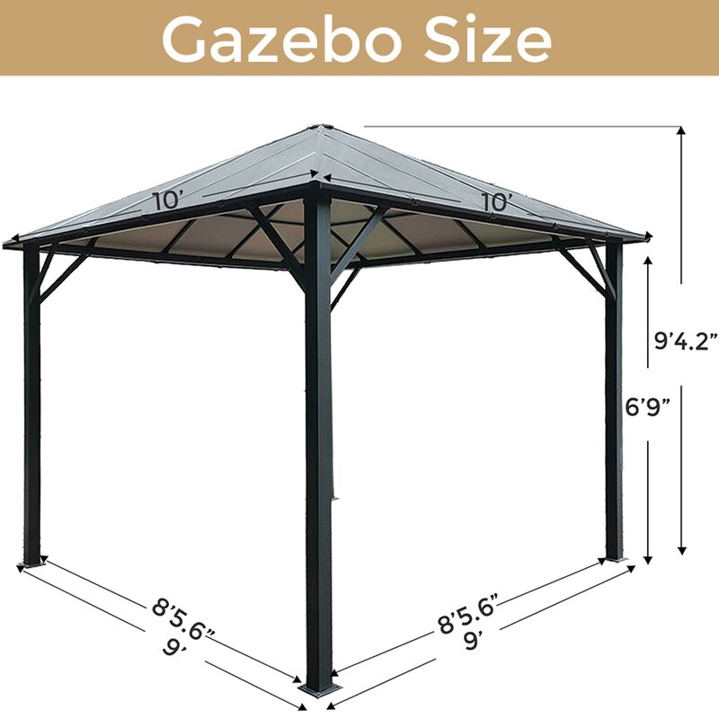 10x10 ft Hardtop Gazebo