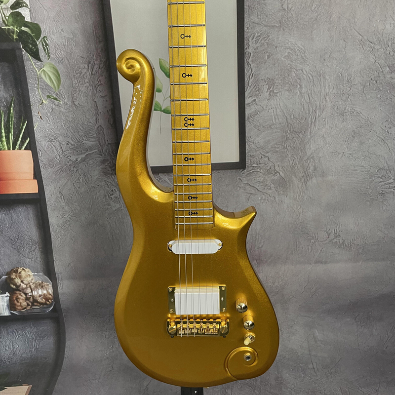 Prince Cloud Metallic Gold Body Electric Guitar SH Pickups 6 strings Top