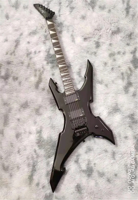 6-string Profiled Electric Guitar, Black Body, Black Paint Rosewood Fingerboard