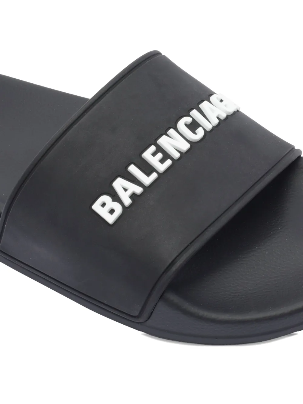 Balenciaga logo-embossed pool slides