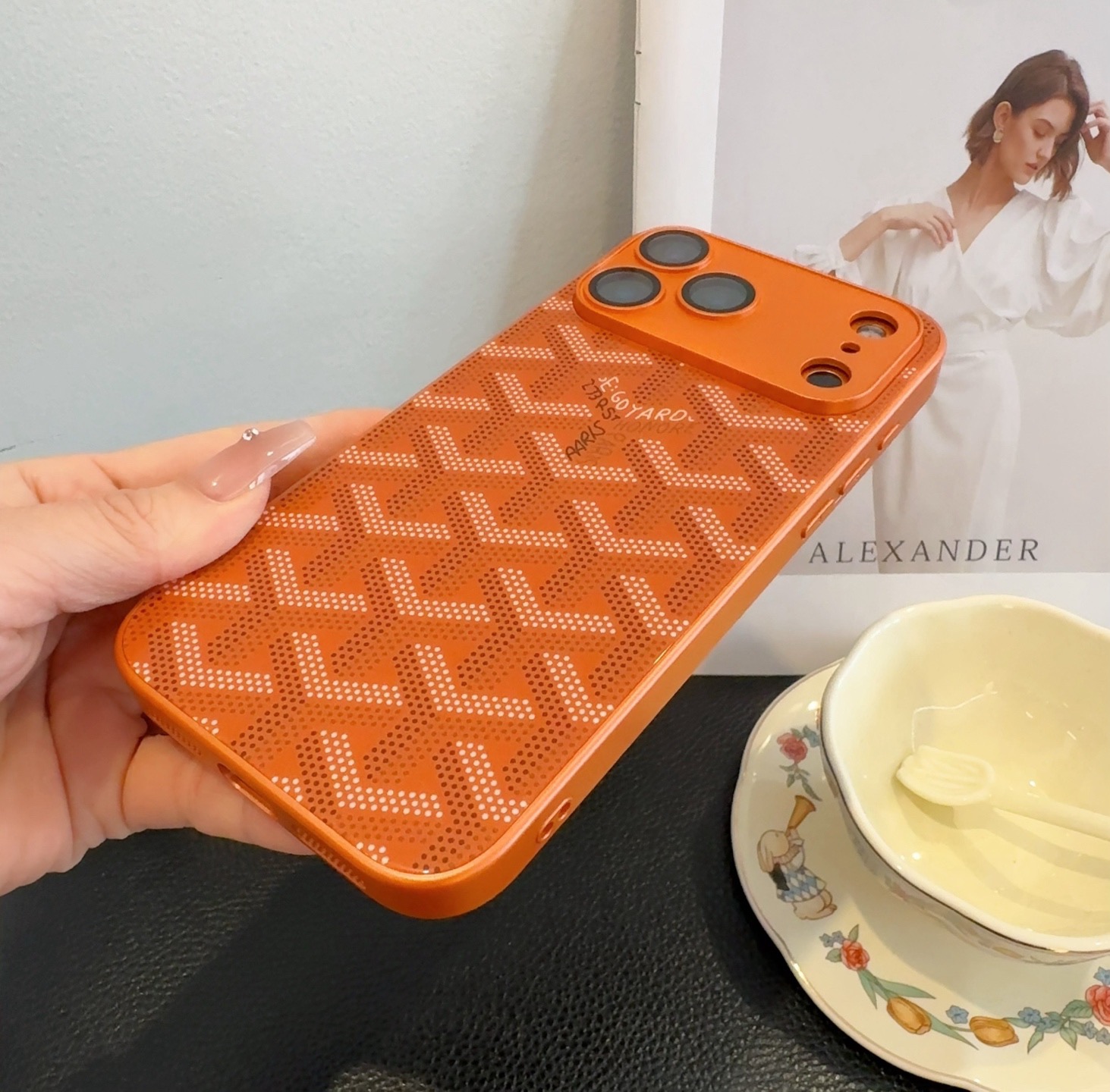 Goyard Classic Monogram Full Coverage Lens Frame Ultra Slim Luxury Phone Case