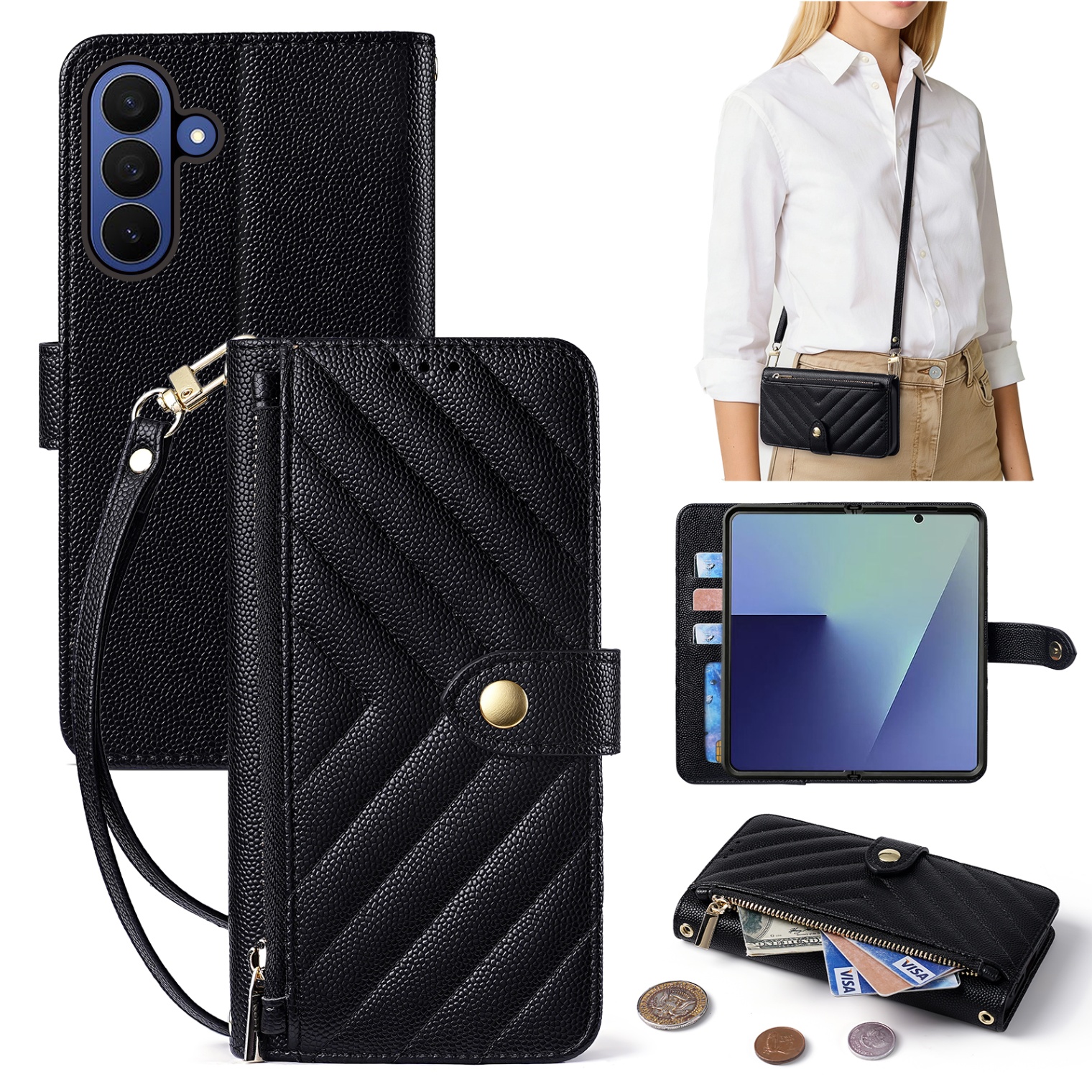 Galaxy Z Fold 7 Protective Case Card Slot - back view