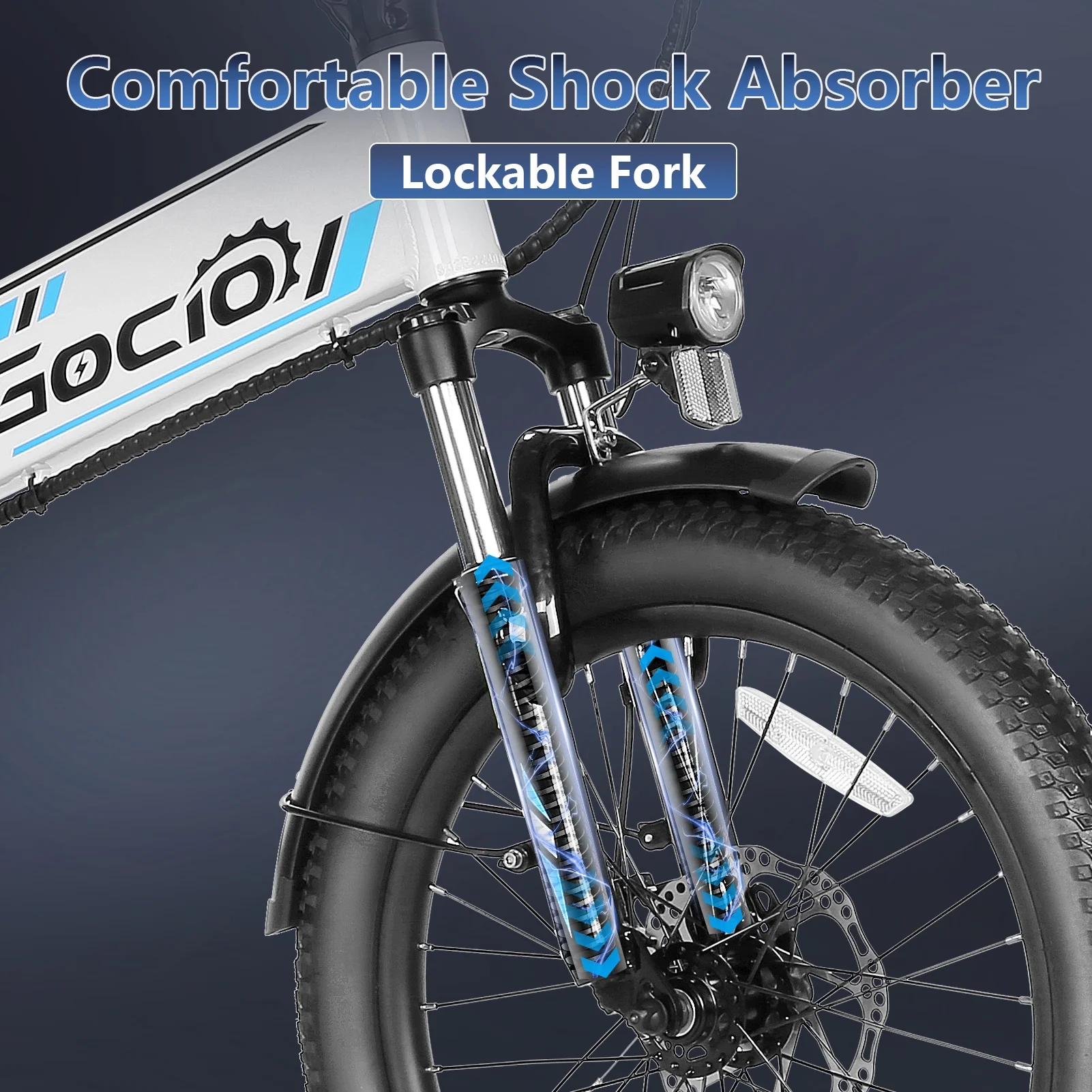 Gocio 20in Folding Electric Mountain Bike, 750W Peak, 48V 375Wh