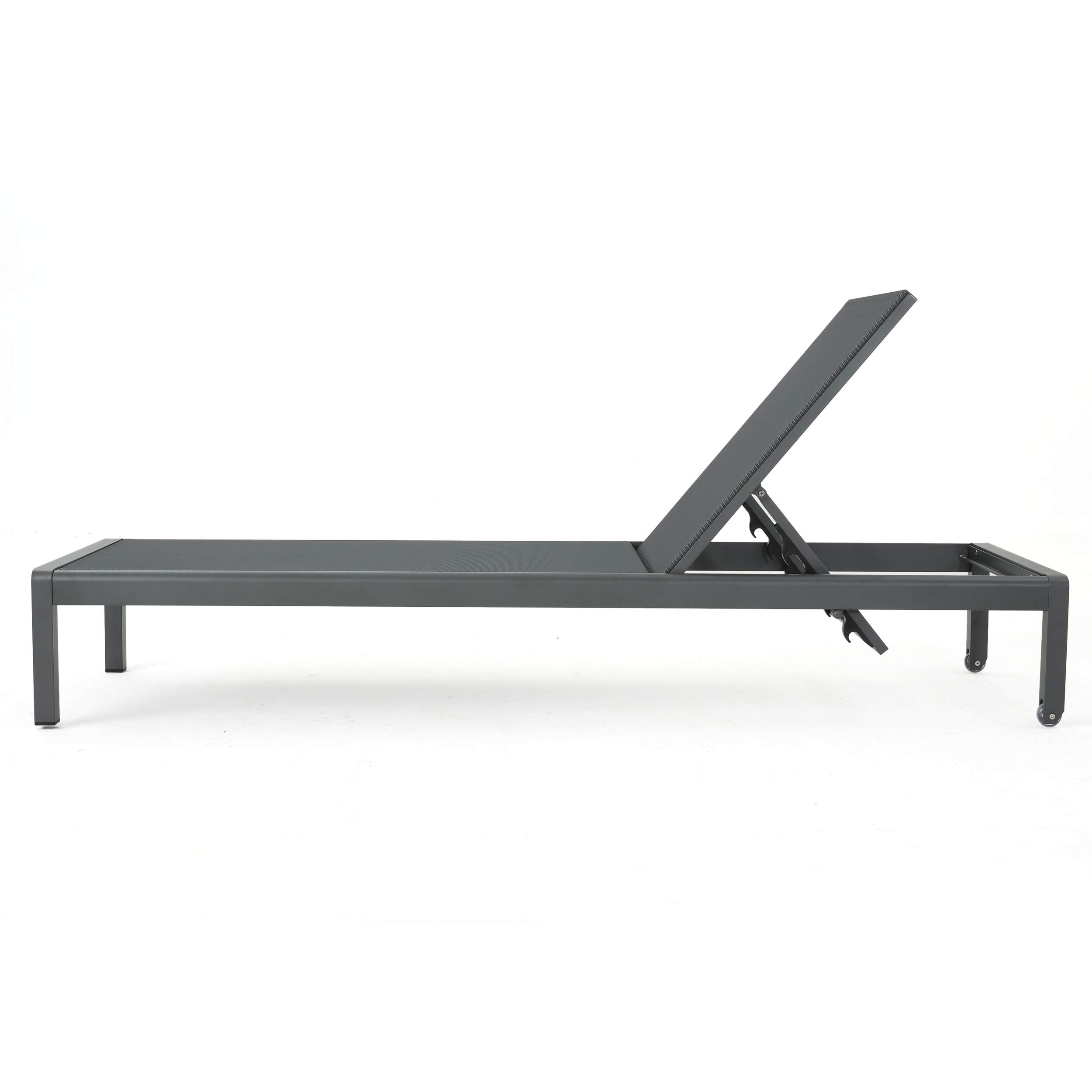 Coral Bay Aluminum Chaise Lounges with Mesh Seat, Grey Dark Grey